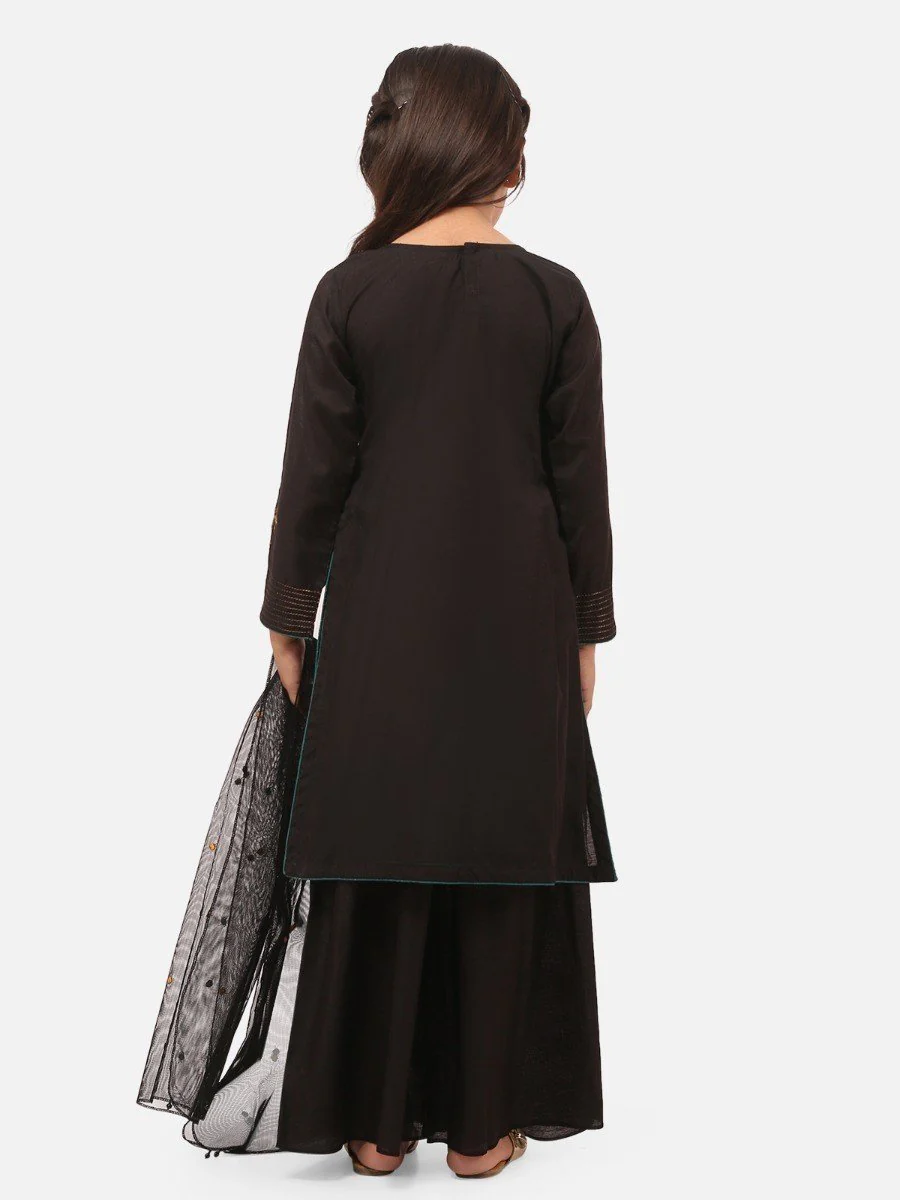 Girl's Black Pishwas - EGTP20-22154 - Image 3