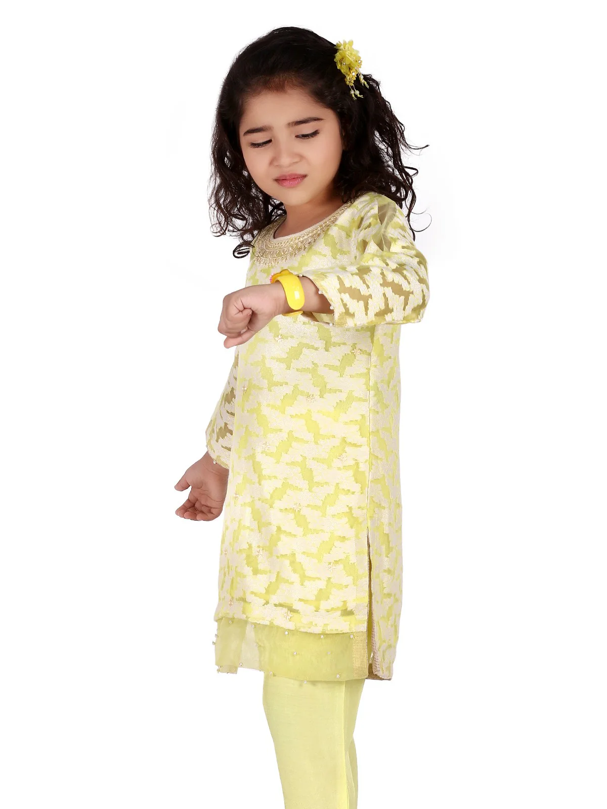 Girl's Lemon Pishwas - EGTP20-22155 - Image 2