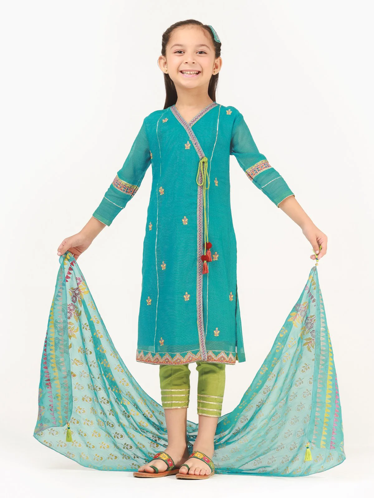 Girl's Bright Blue Pishwas - EGTP20-22157 - Image 3