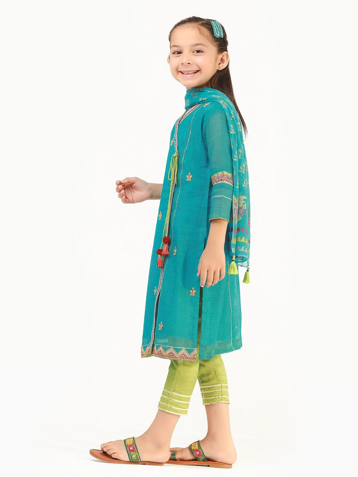Girl's Bright Blue Pishwas - EGTP20-22157 - Image 4