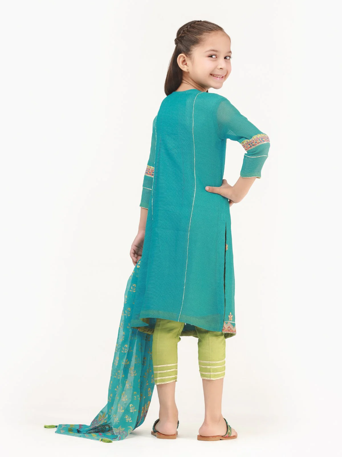 Girl's Bright Blue Pishwas - EGTP20-22157 - Image 6