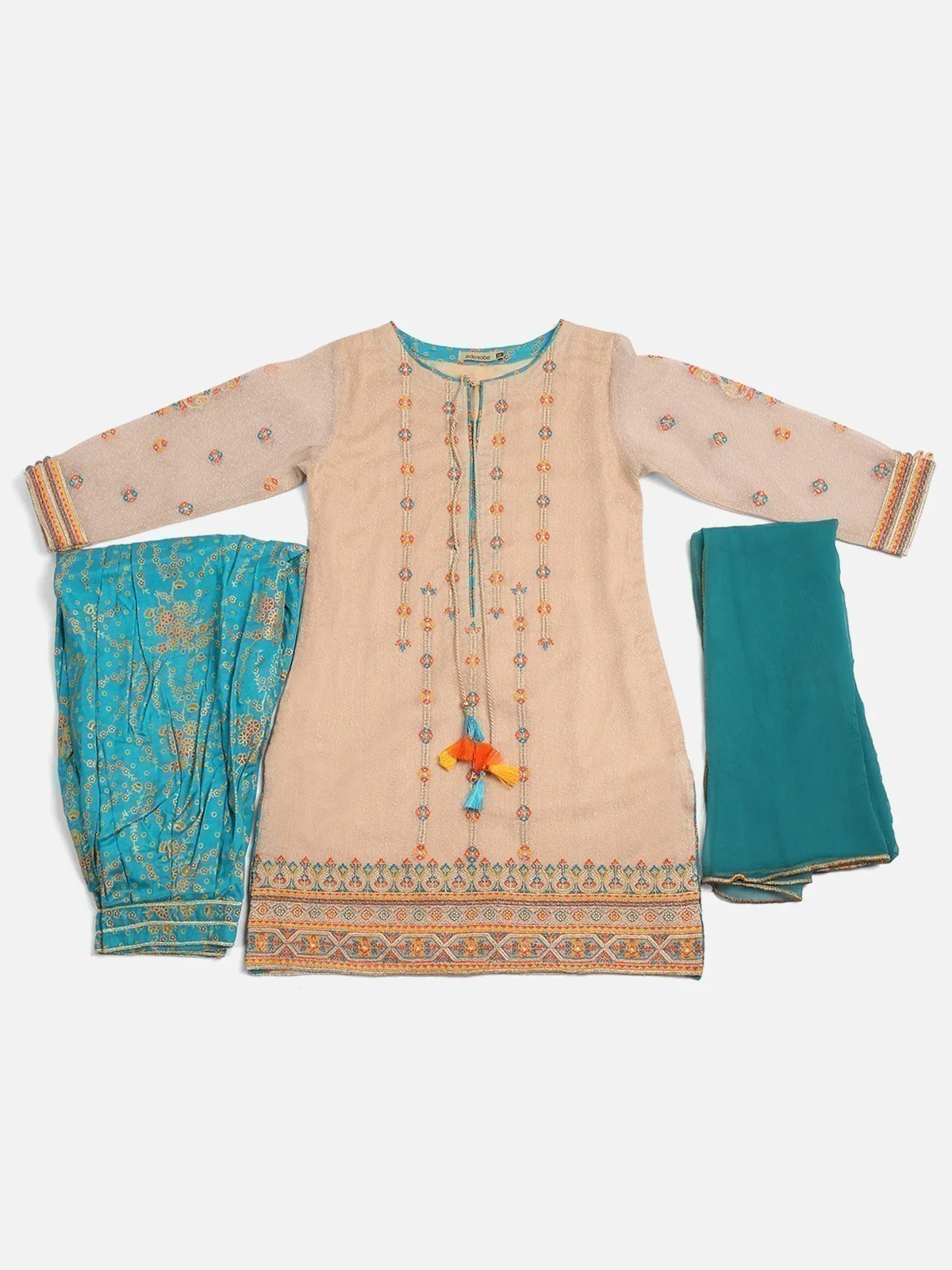 Girl's Beige Pishwas - EGTP20-22162 - Image 2