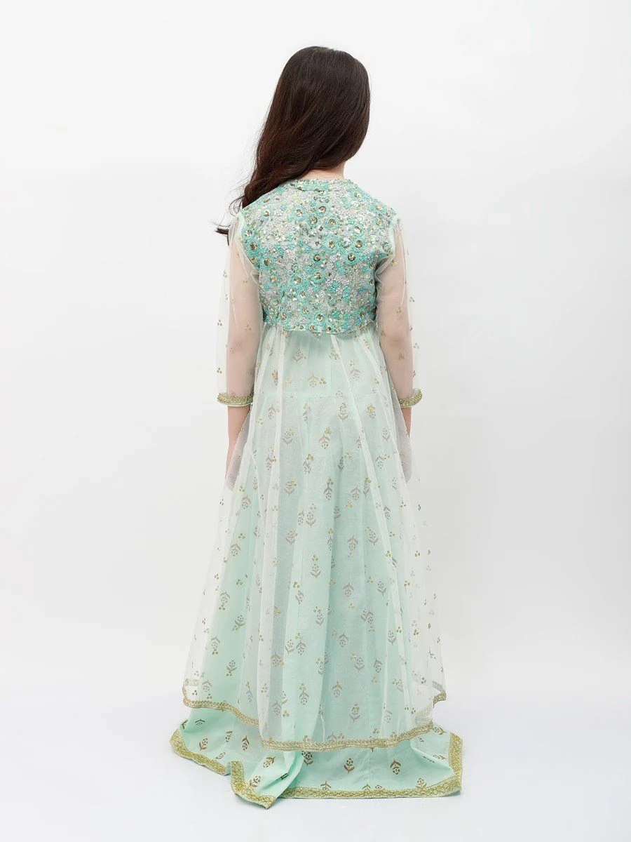 Girl's Light Aqua Pishwas - EGTP20-22167 - Image 2