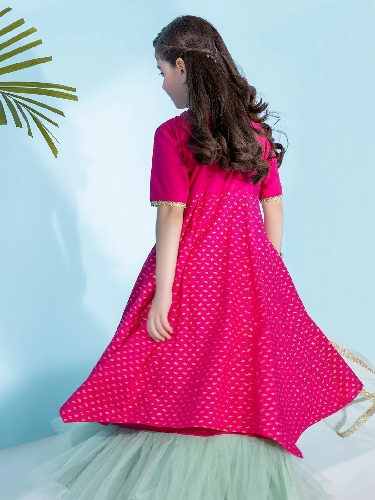 Girl's Bright Pink Pishwas - EGTP21-22166 - Image 2