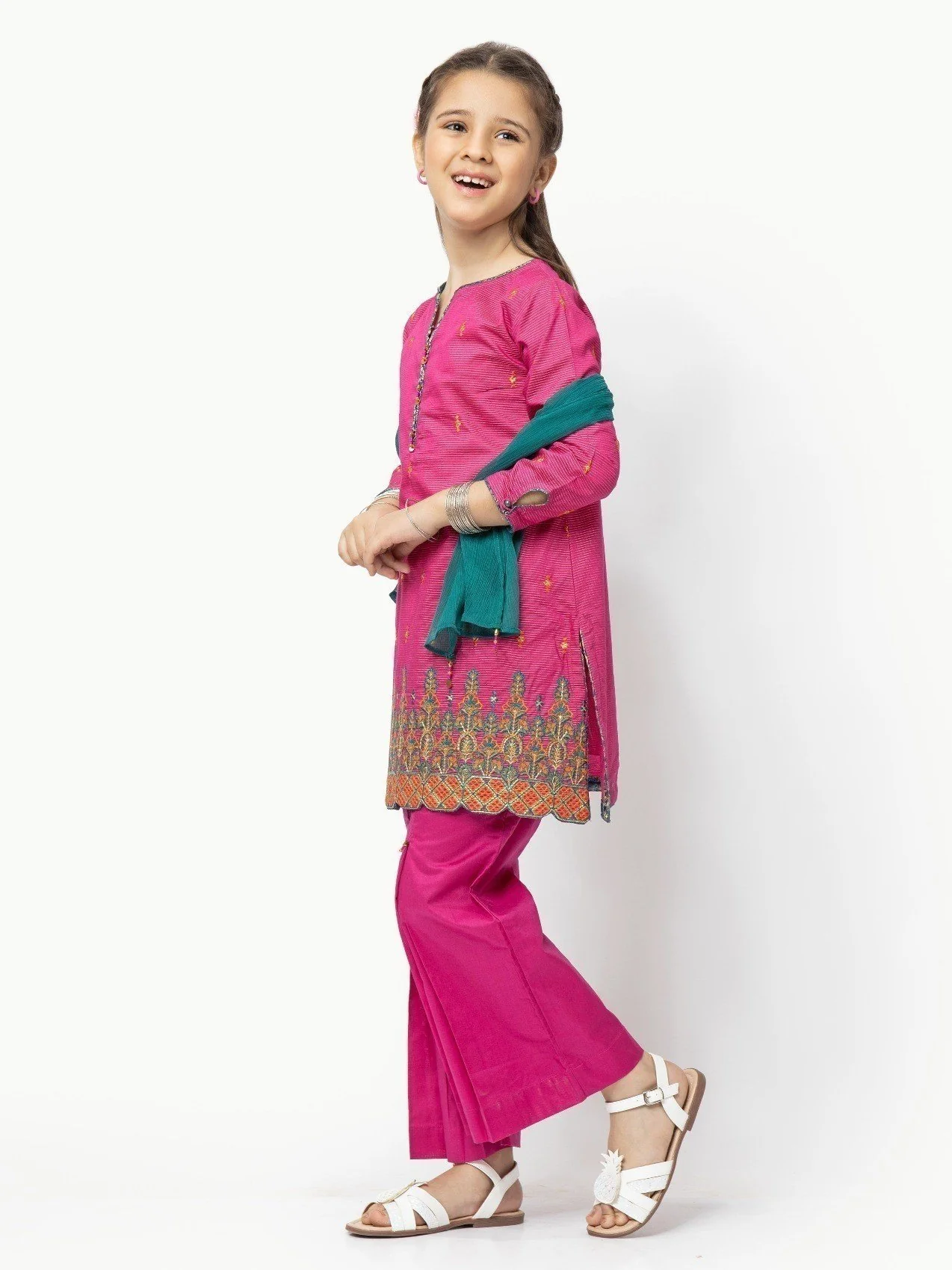 Girl's Pink Pishwas - EGTP21-22173 - Image 6