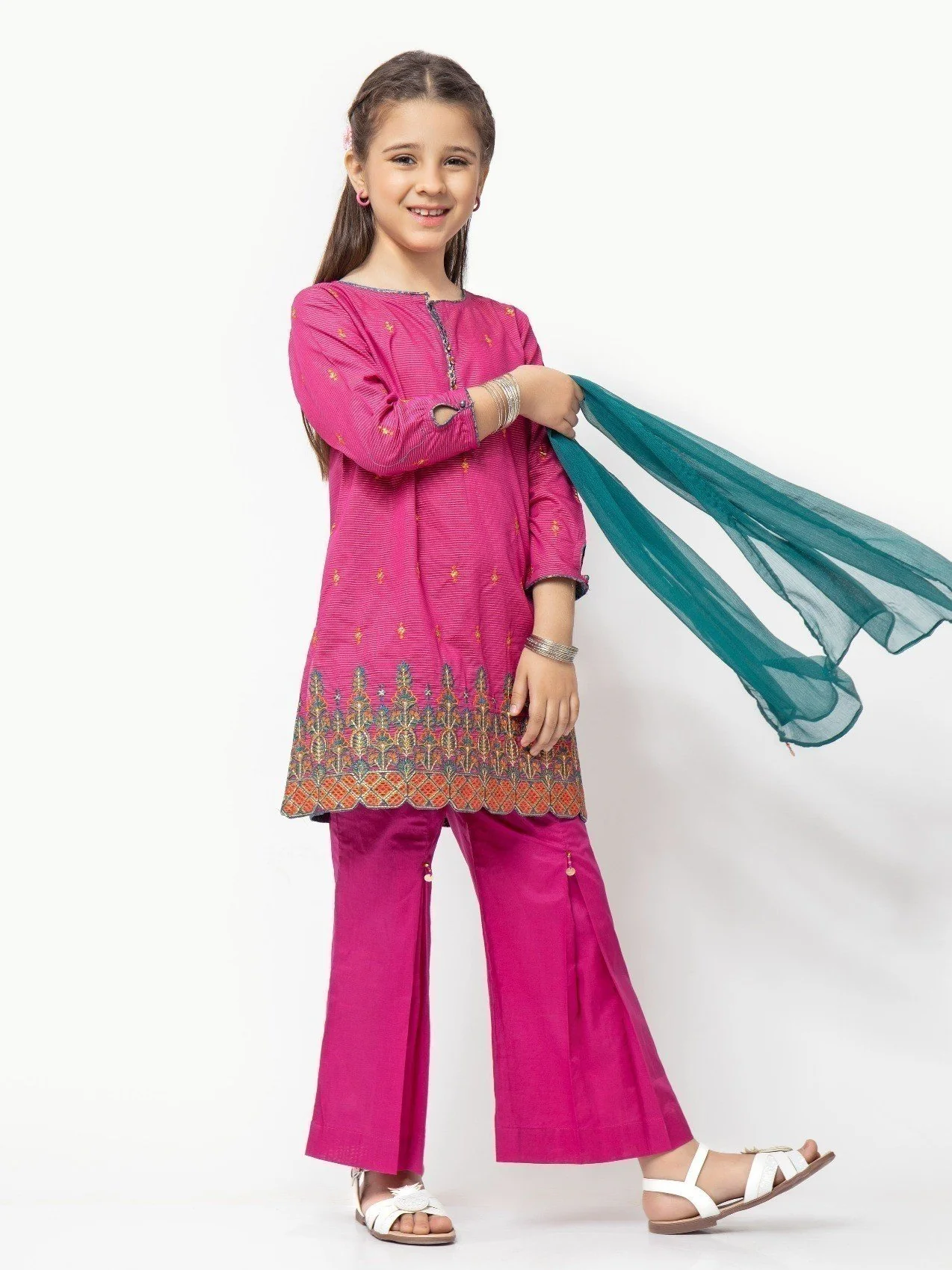 Girl's Pink Pishwas - EGTP21-22173 - Image 7