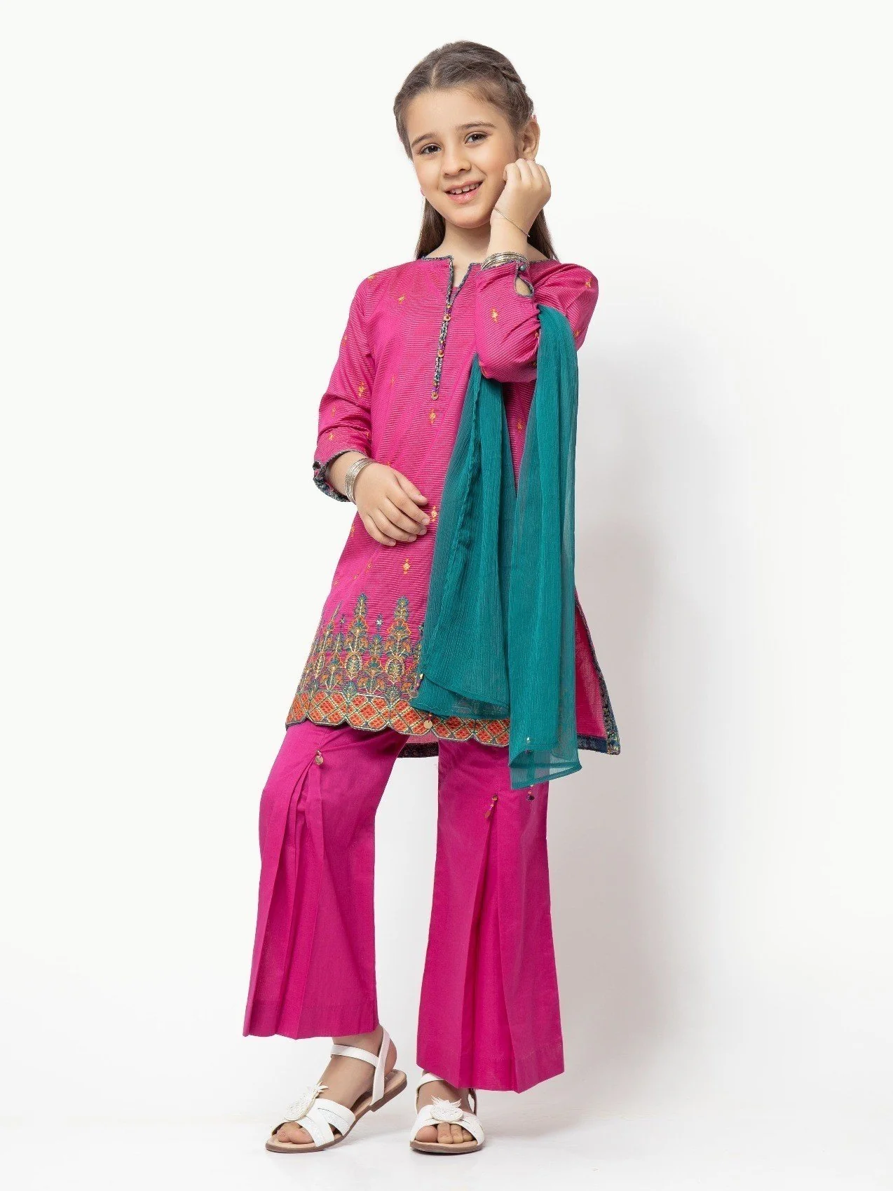 Girl's Pink Pishwas - EGTP21-22173 - Image 8