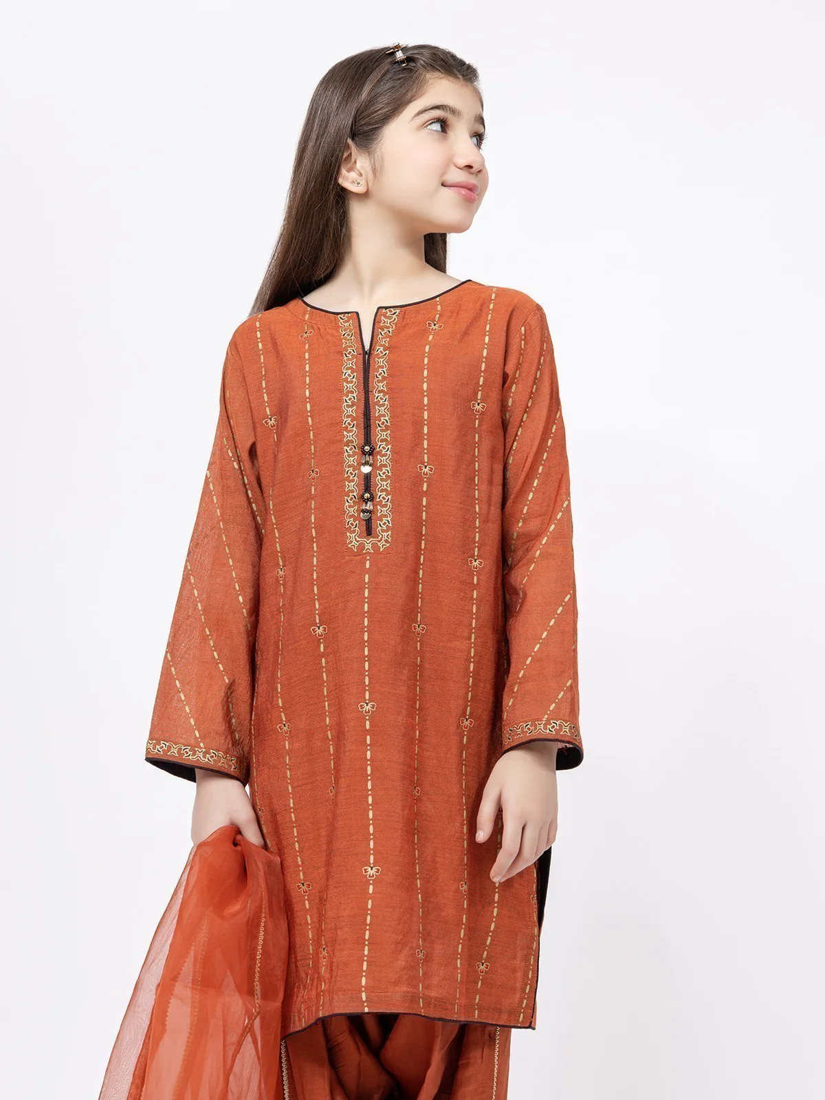 Girl's Rust Pishwas - EGTP21-22174 - Image 2