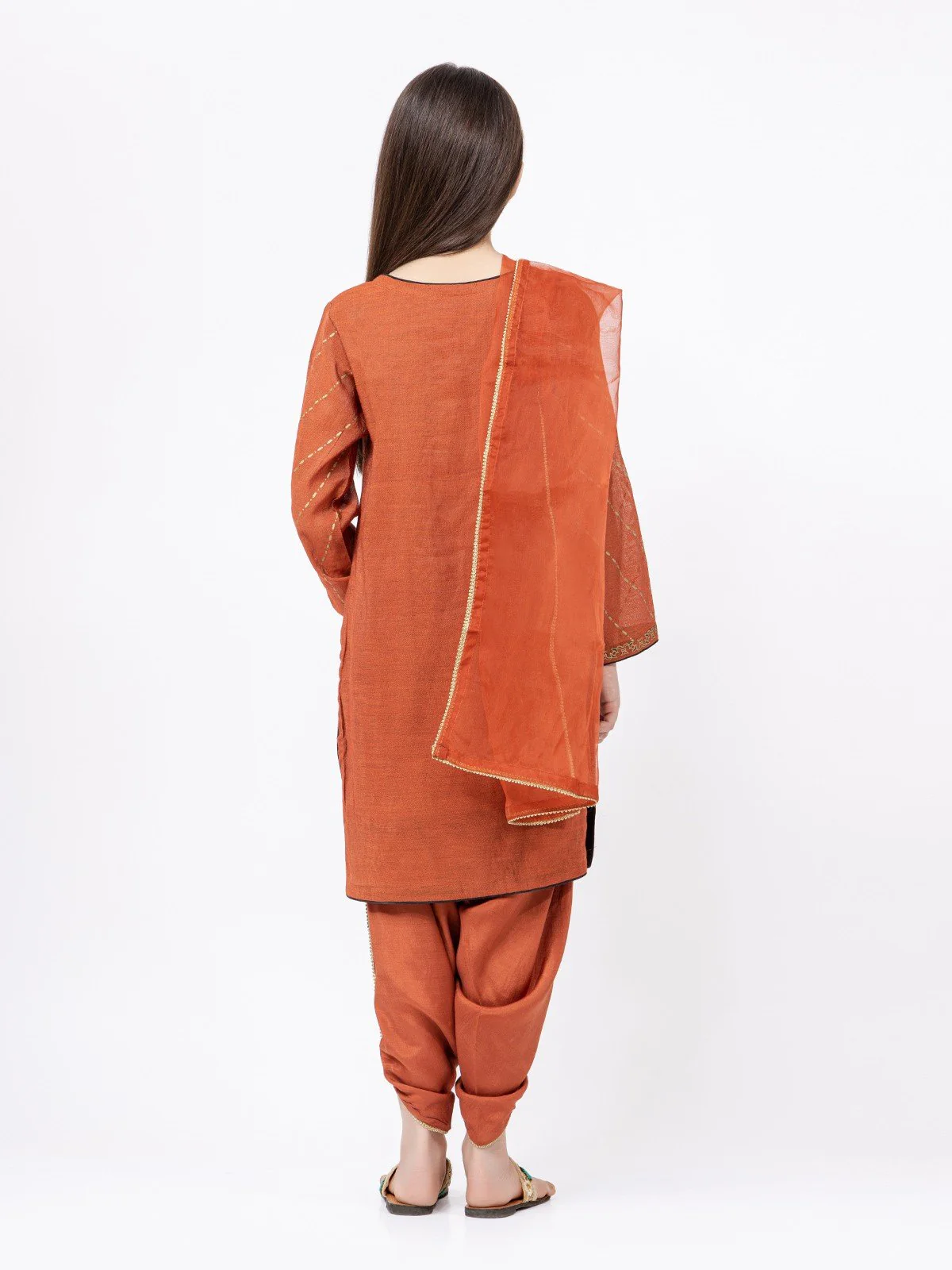 Girl's Rust Pishwas - EGTP21-22174 - Image 6