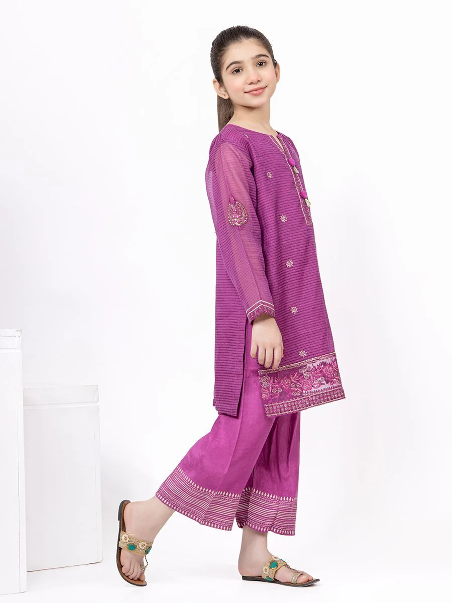 Girl's Magenta Pishwas - EGTP21-22175 - Image 2