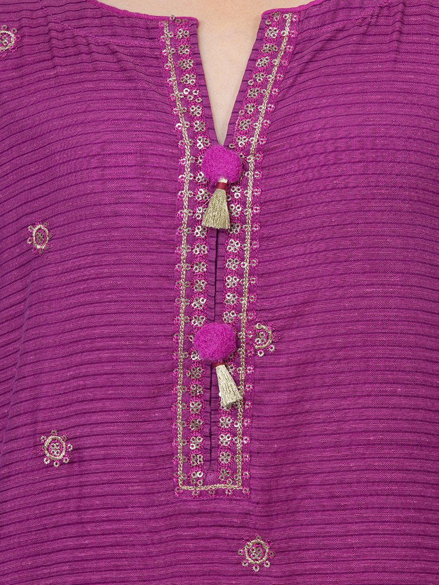 Girl's Magenta Pishwas - EGTP21-22175 - Image 4