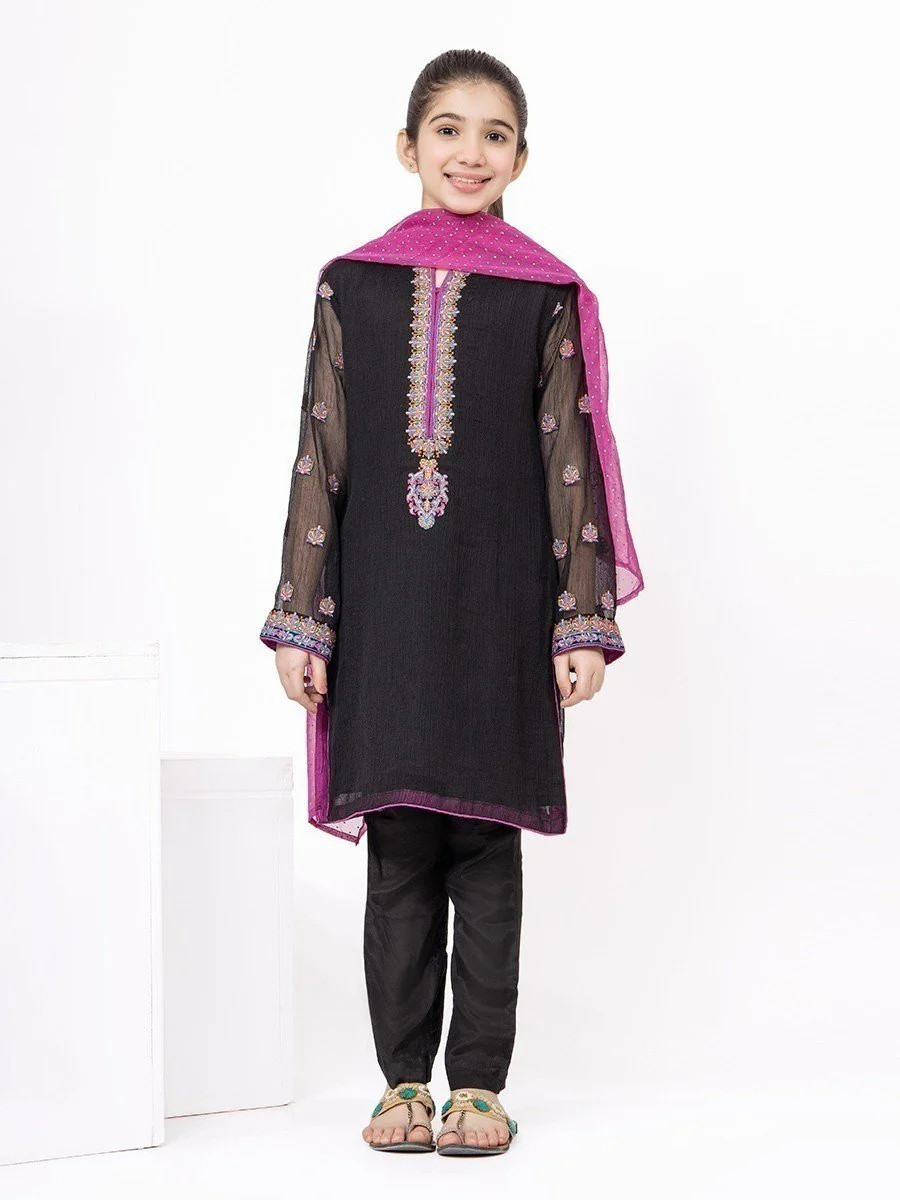 Girl's Black Pishwas - EGTP21-22178 - Image 6