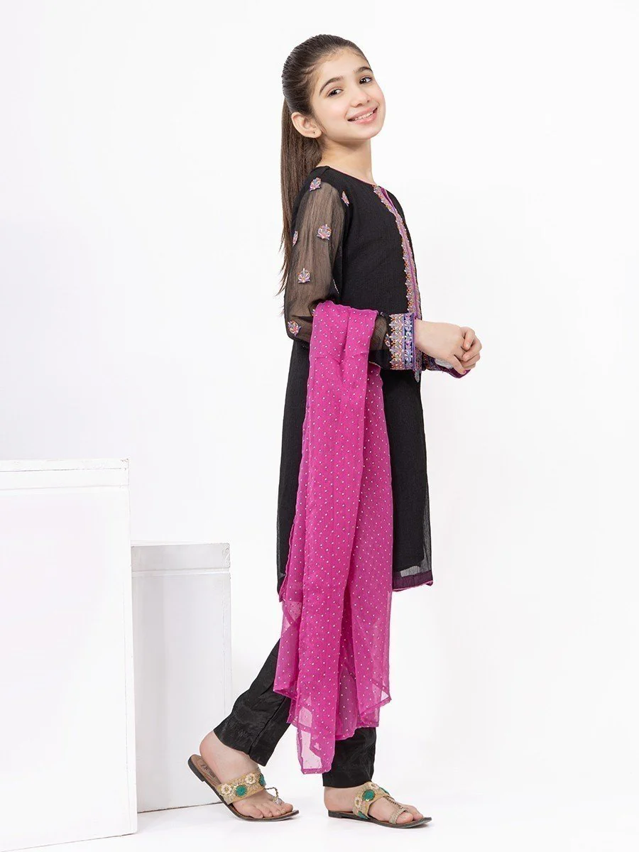 Girl's Black Pishwas - EGTP21-22178 - Image 7