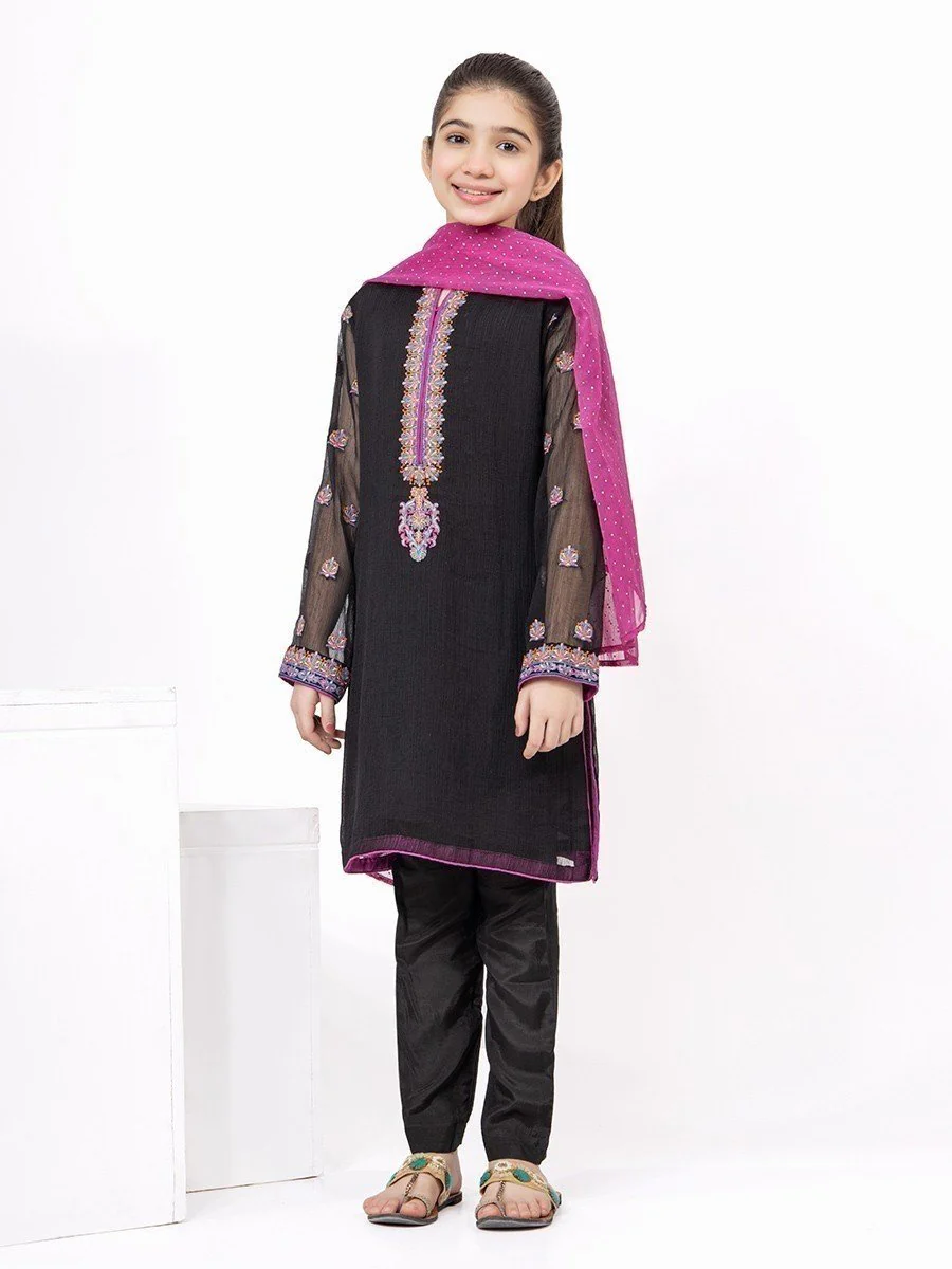Girl's Black Pishwas - EGTP21-22178 - Image 8