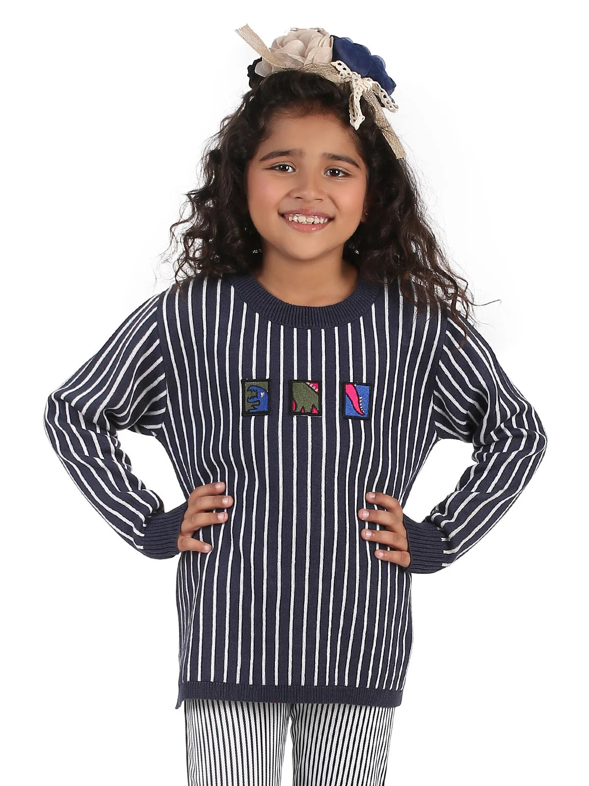Girl's Navy Blue Sweater - EGTSWT19-006 - Image 3
