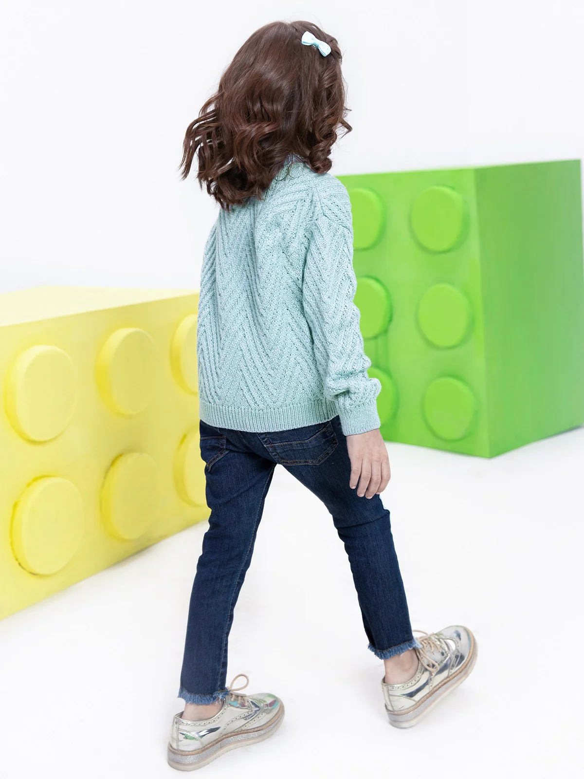 Girl's Teal Green Sweater - EGTSWT21-005 - Image 4