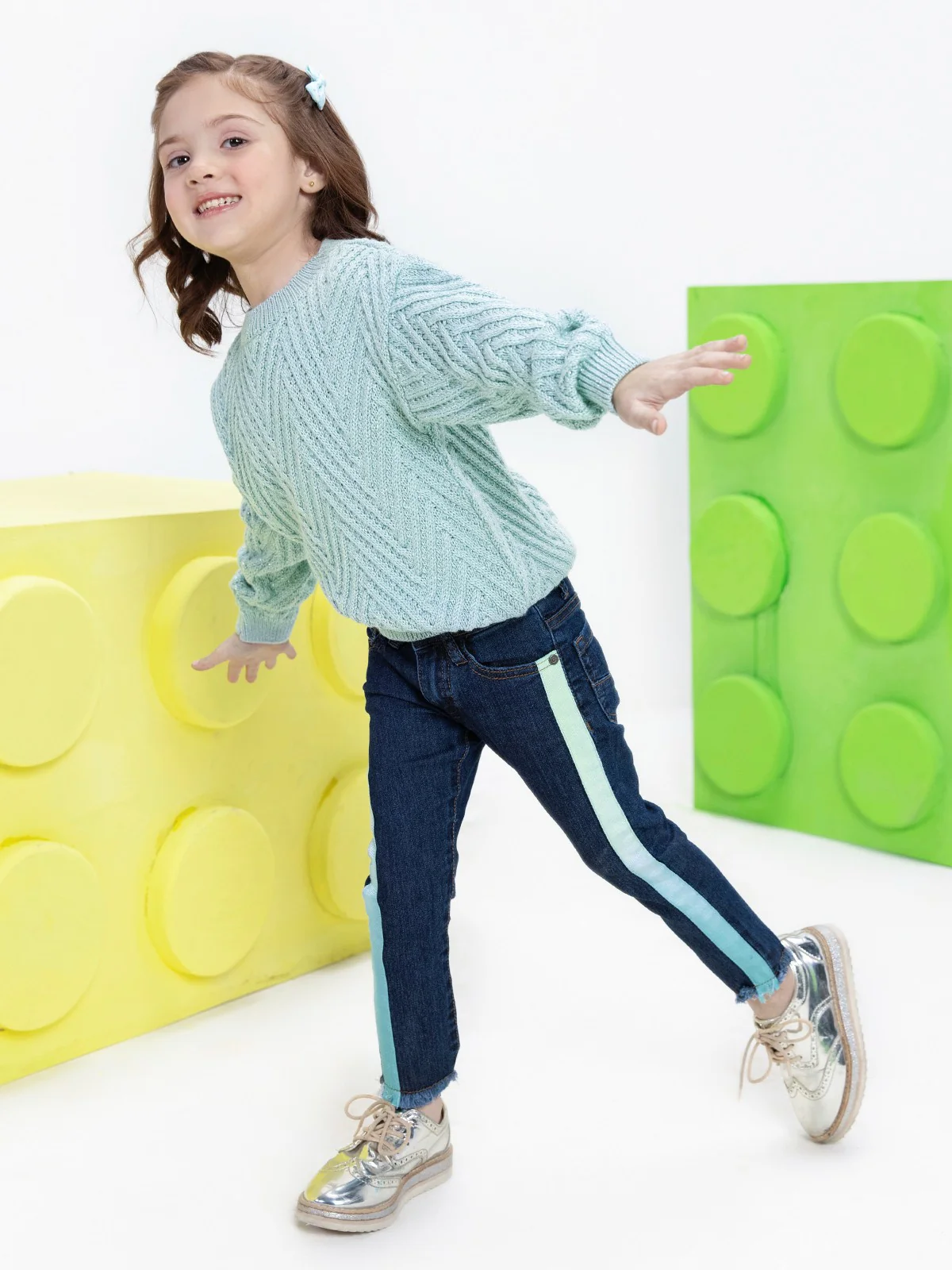 Girl's Teal Green Sweater - EGTSWT21-005 - Image 5