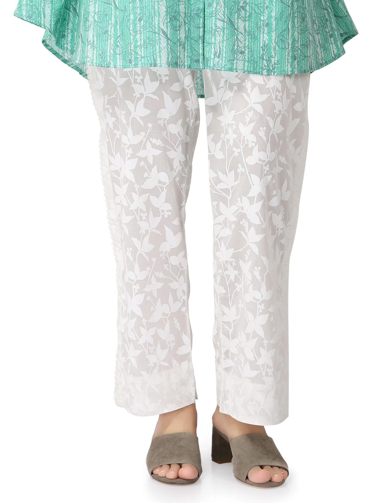 Women's Off White Trouser - ELB19-76171
