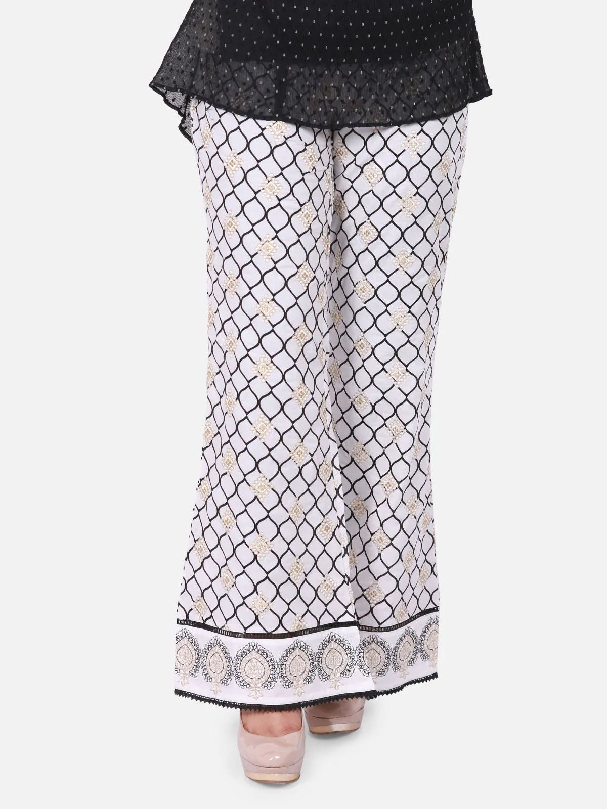 Women's Off White Trouser - ELBE18-76100 - Image 3