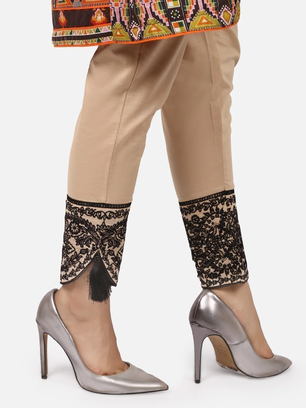 Women's Beige Trouser - ELBE19-76175 - Image 2