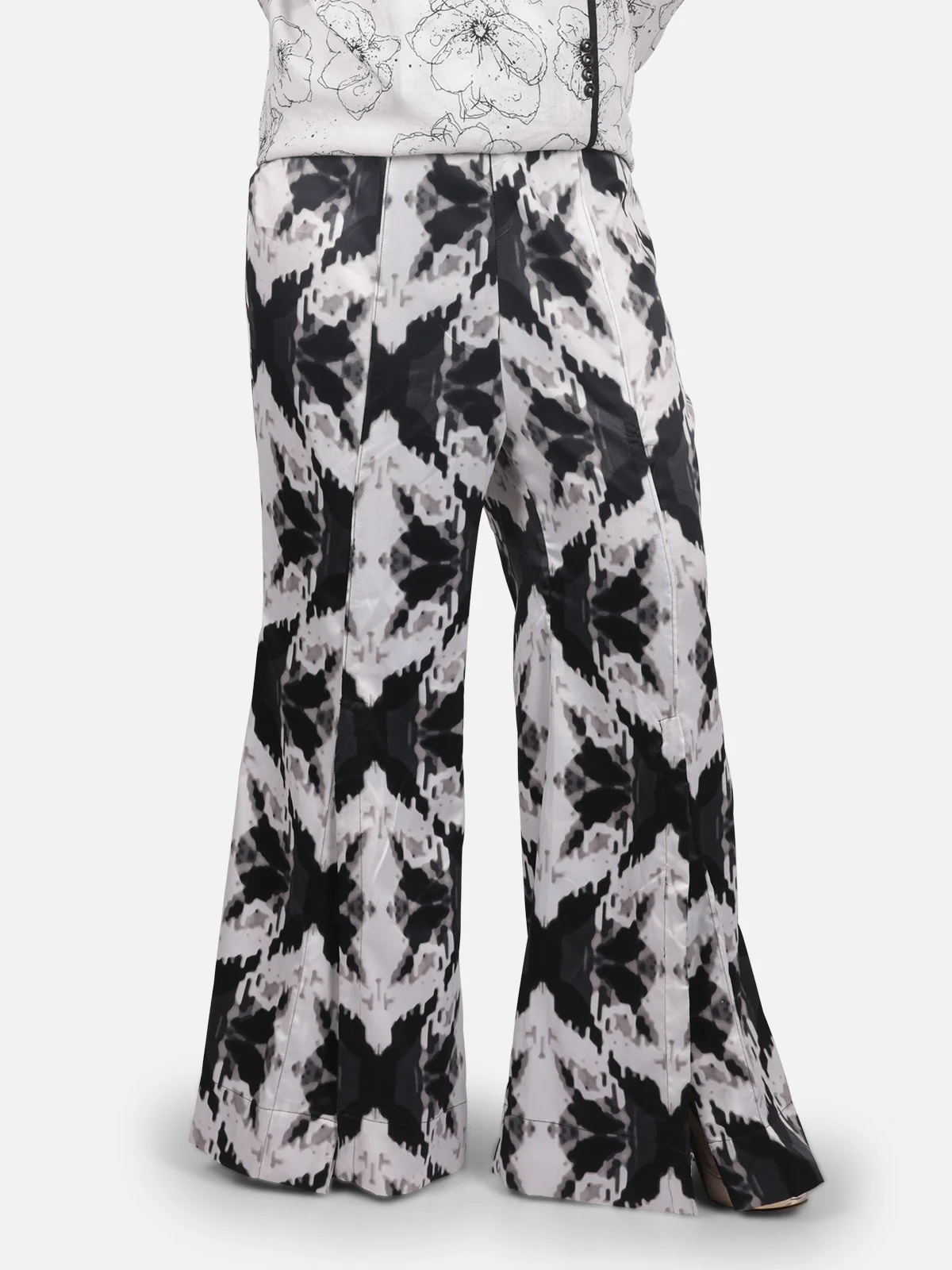 Women's Black & White Trouser - ELBP18-76150 - Image 2
