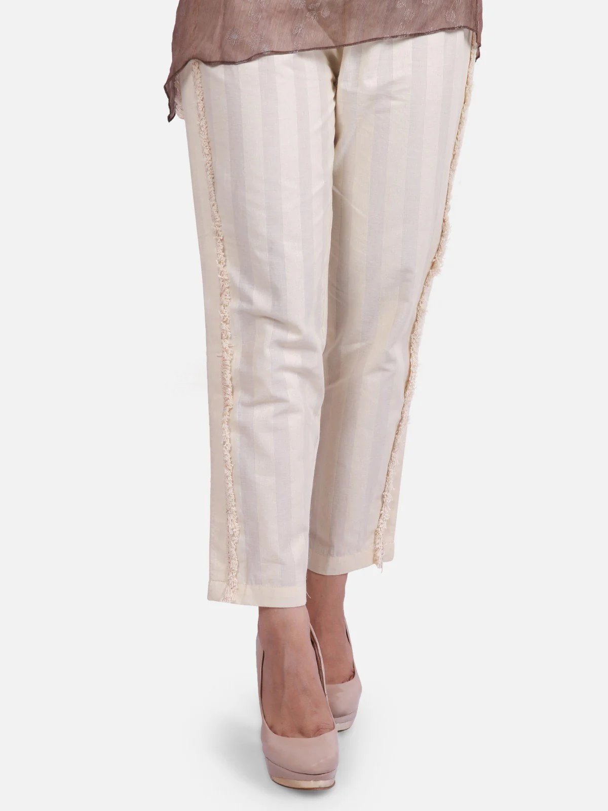 Women's Cream Trouser - ELBP18-76164 - Image 2