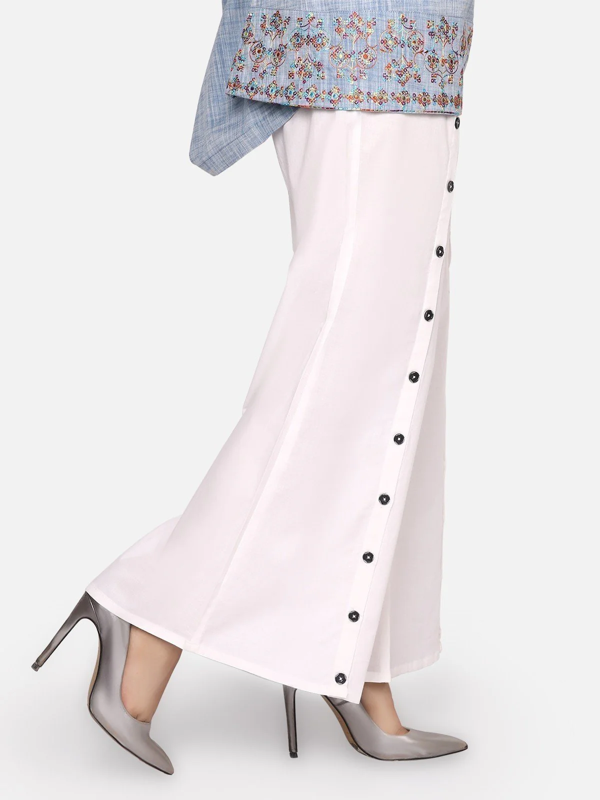 Women's Off White Trouser - ELBP19-76166 - Image 2