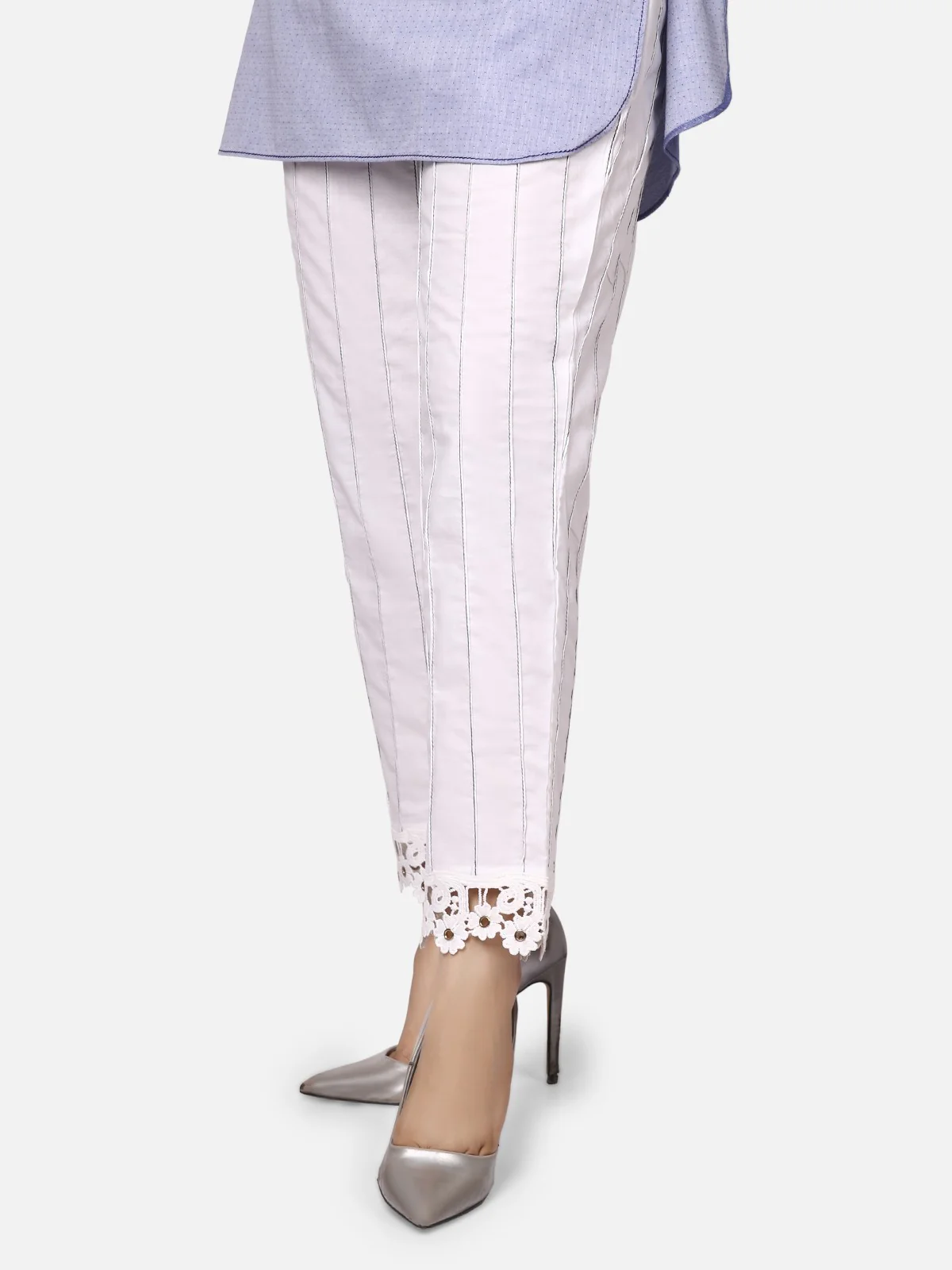 Women's White Trouser - ELBP19-76169 - Image 3