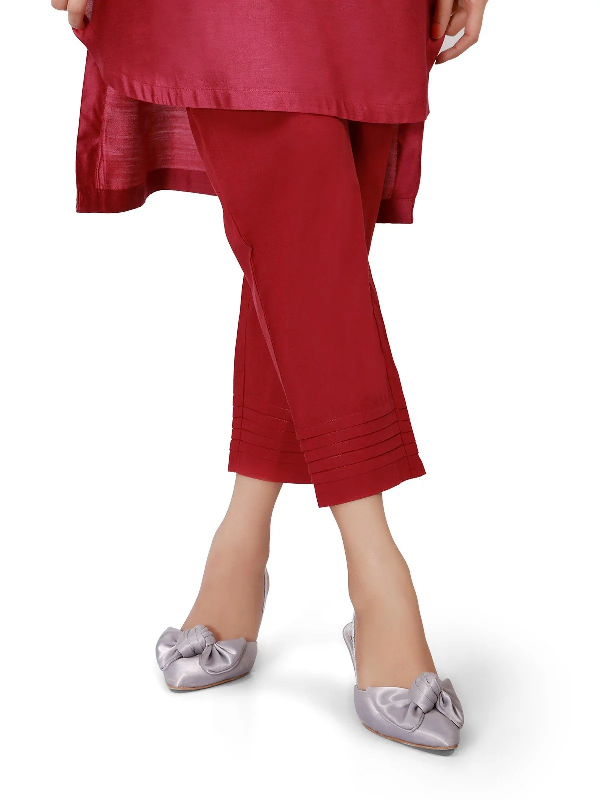 Women's Burgundy Trouser - ELBP19-76205 - Image 3