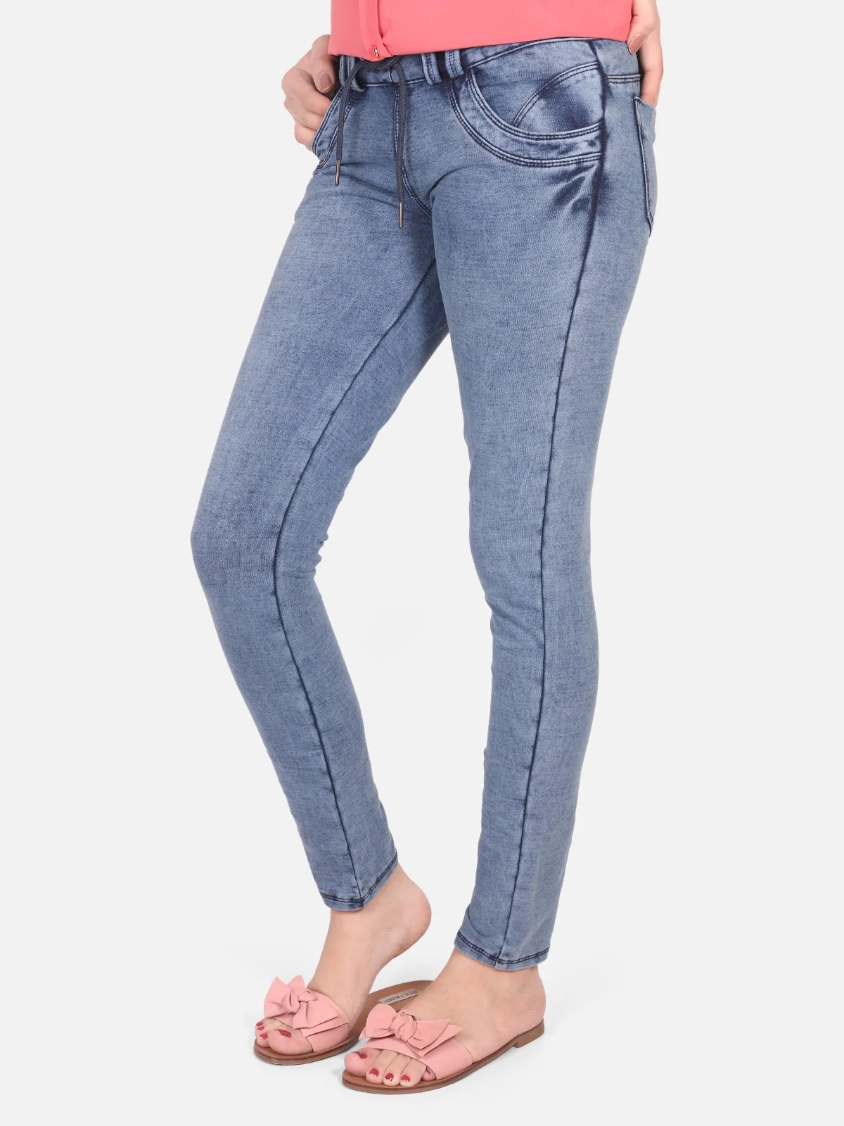 Women's Light Blue Basic Tights - ELBT17-001 - Image 2