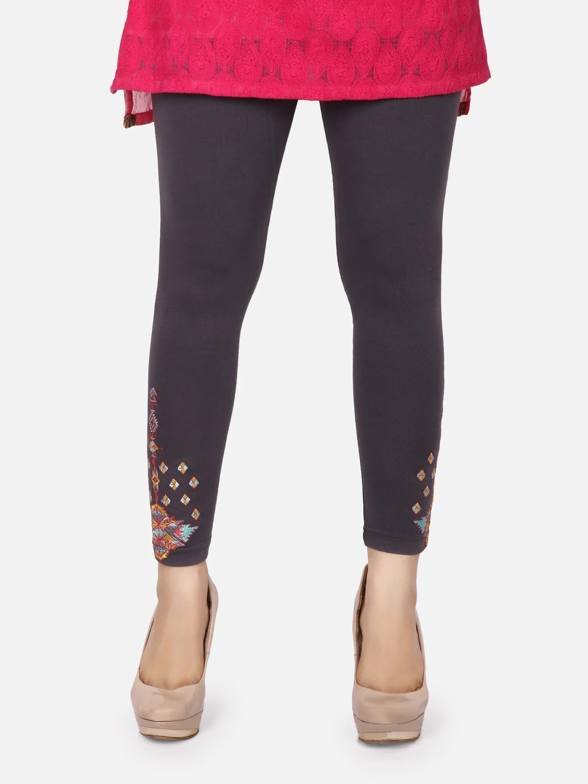 Women's Navy Blue Basic Tights - ELBTE19-76122