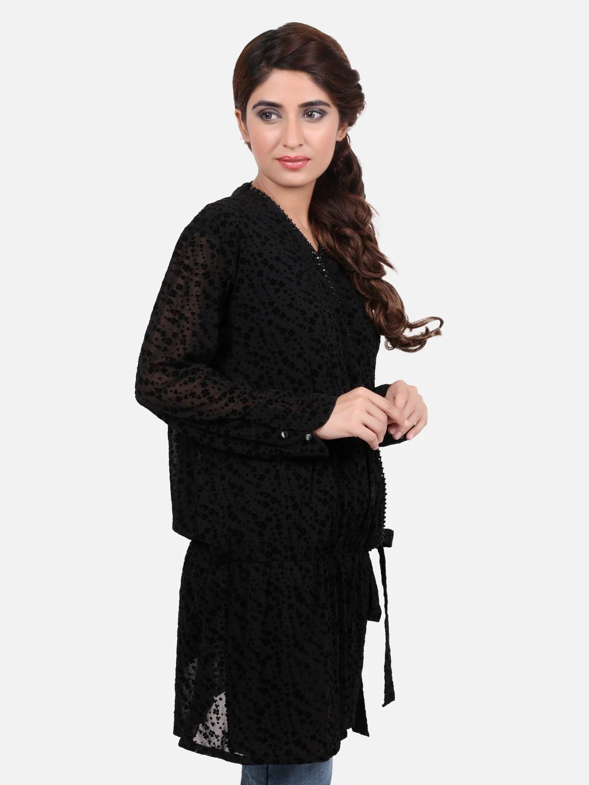 Women's Black Western Top - ELTW18-66460 - Image 2