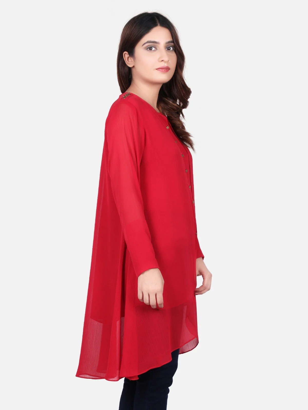 Women's Red Western Top - ELTW18-66539 - Image 2