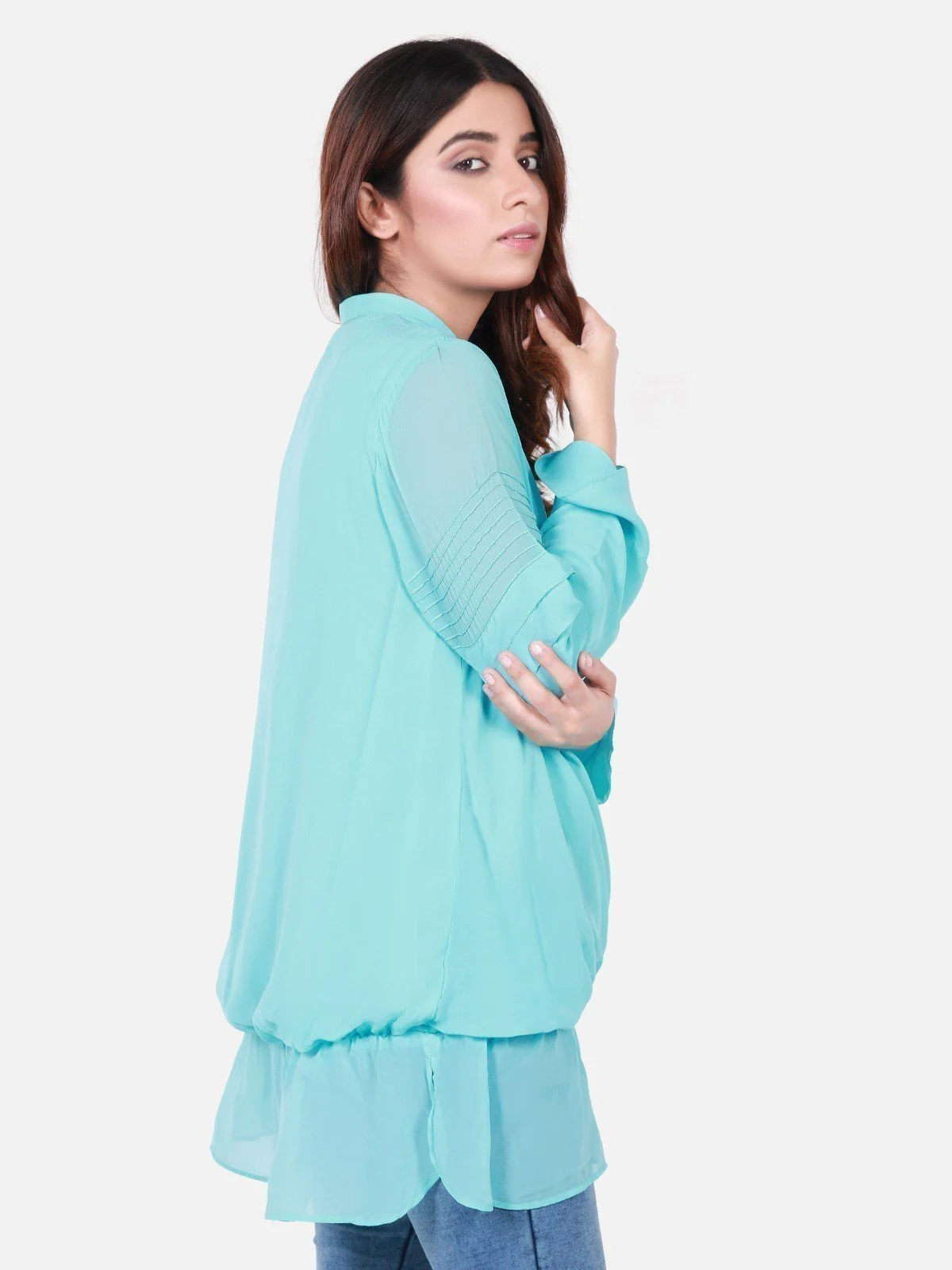 Women's Aqua Western Top - ELTW18-66589 - Image 2