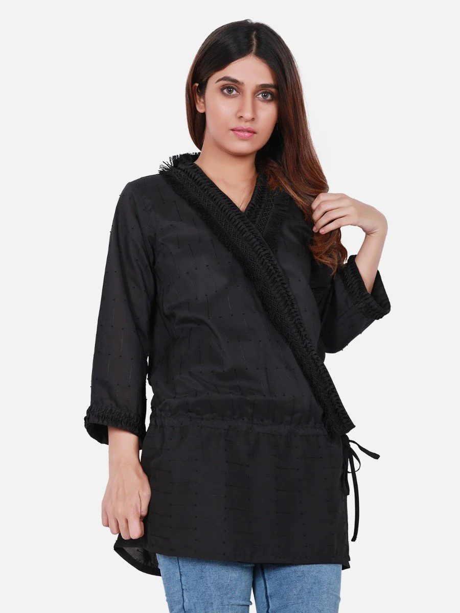 Women's Black Western Top - ELTW18-66637 - Image 2