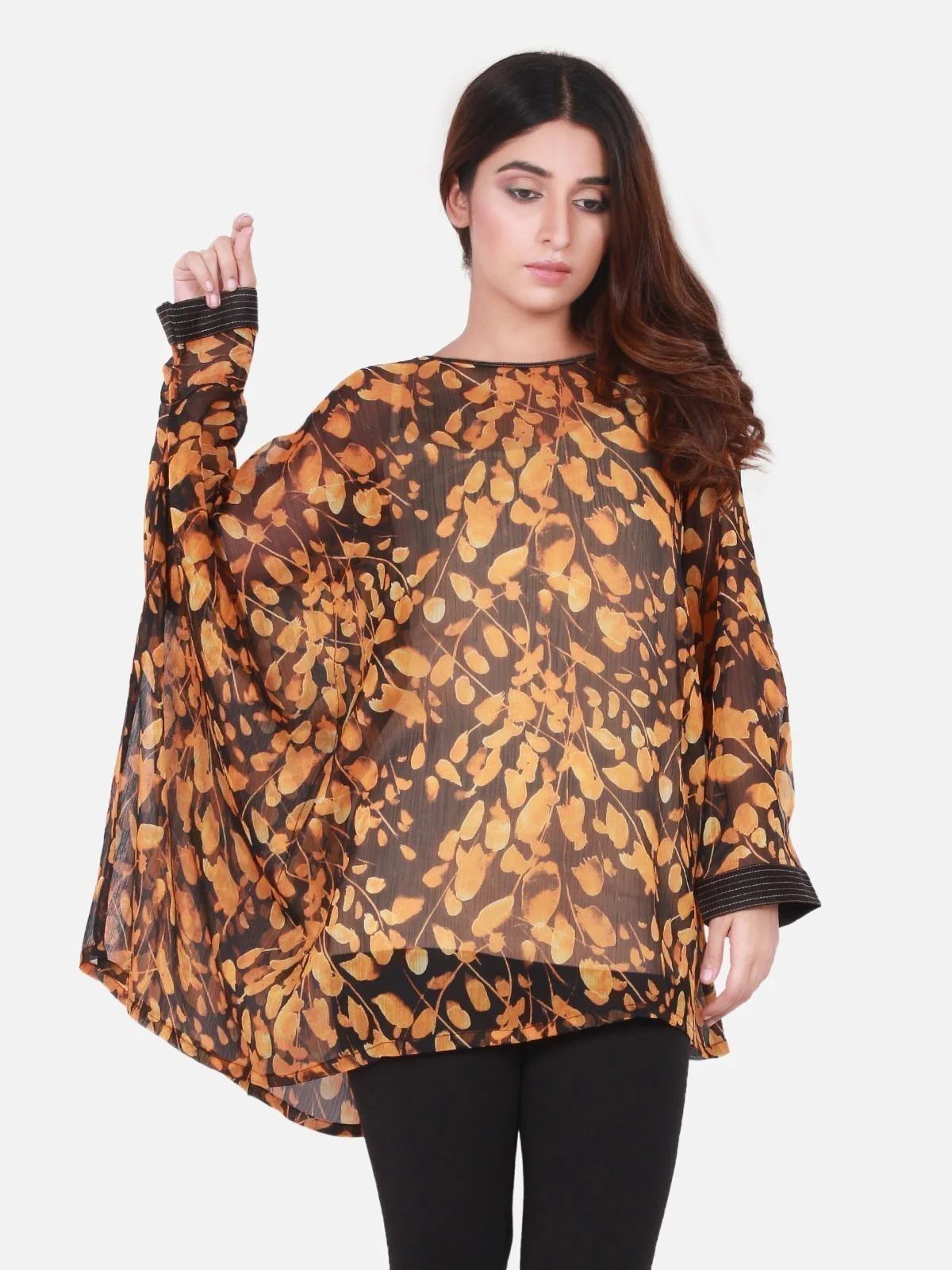 Women's Black & Golden Western Top - ELTW18-66657