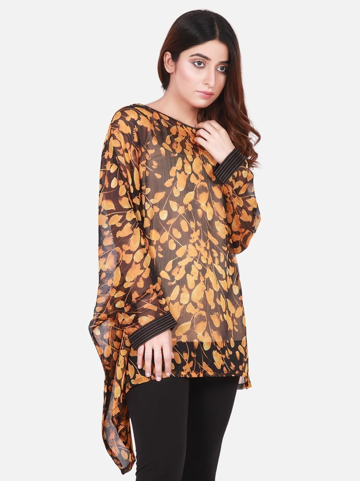 Women's Black & Golden Western Top - ELTW18-66657 - Image 2