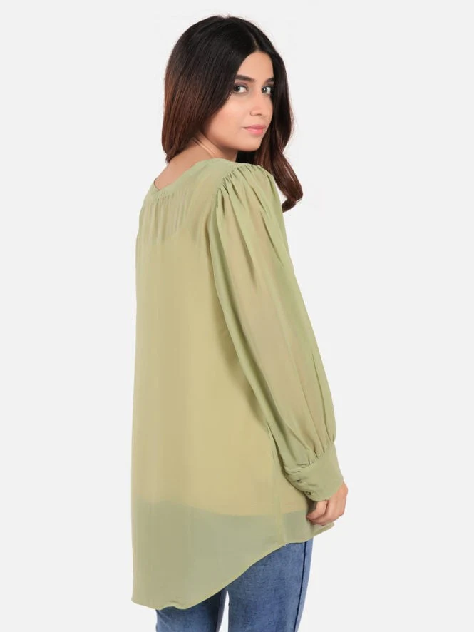 Women's Light Green Western Top - ELTW19-66567 - Image 3
