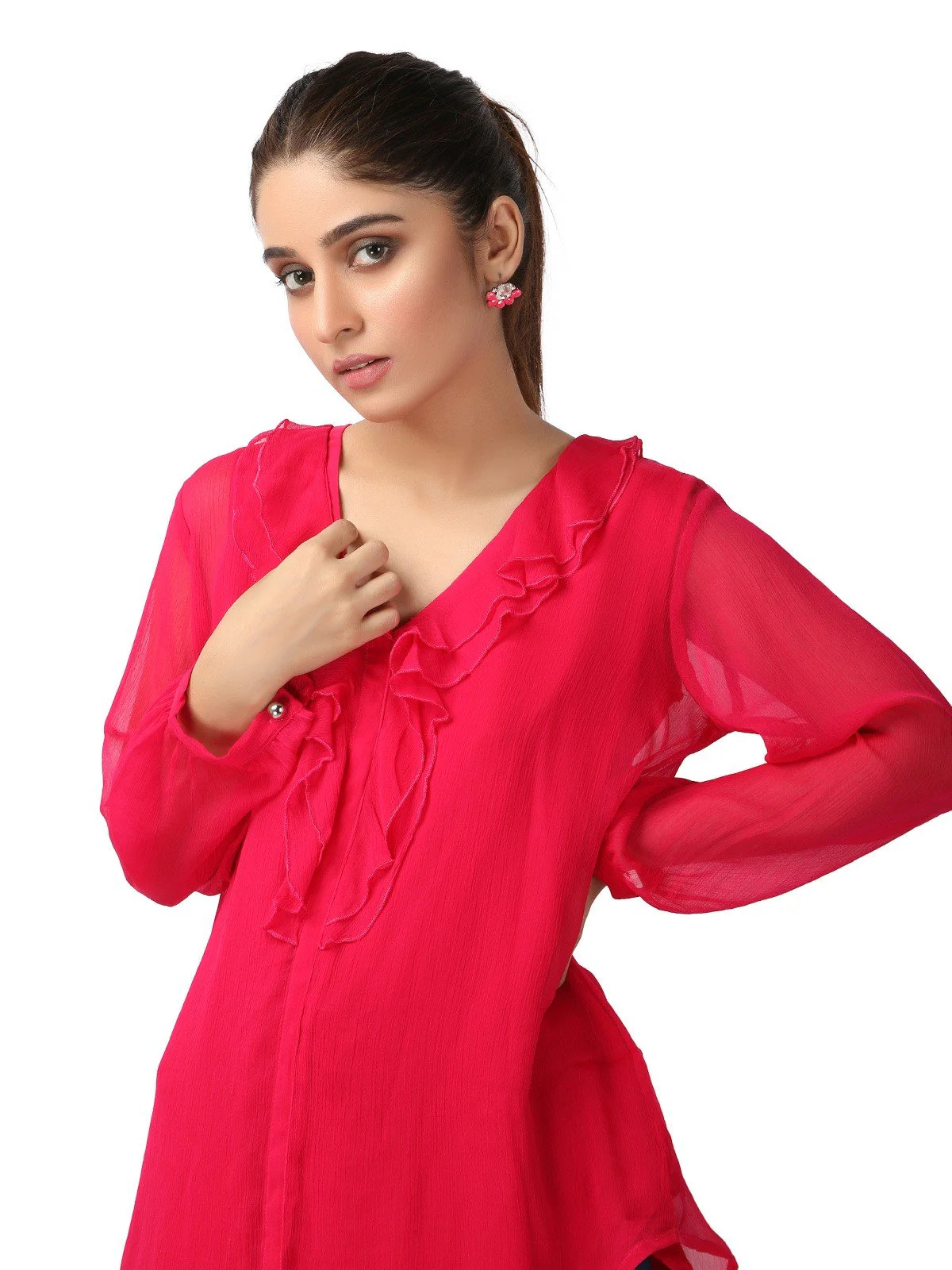 Women's Pink Western Top - ELTW19-66588 - Image 2