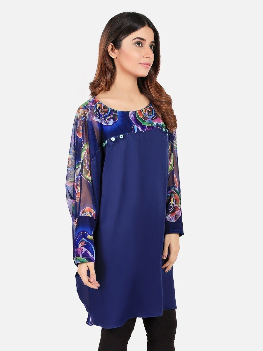 Women's Navy Blue Western Top - ELTW19-66713 - Image 2