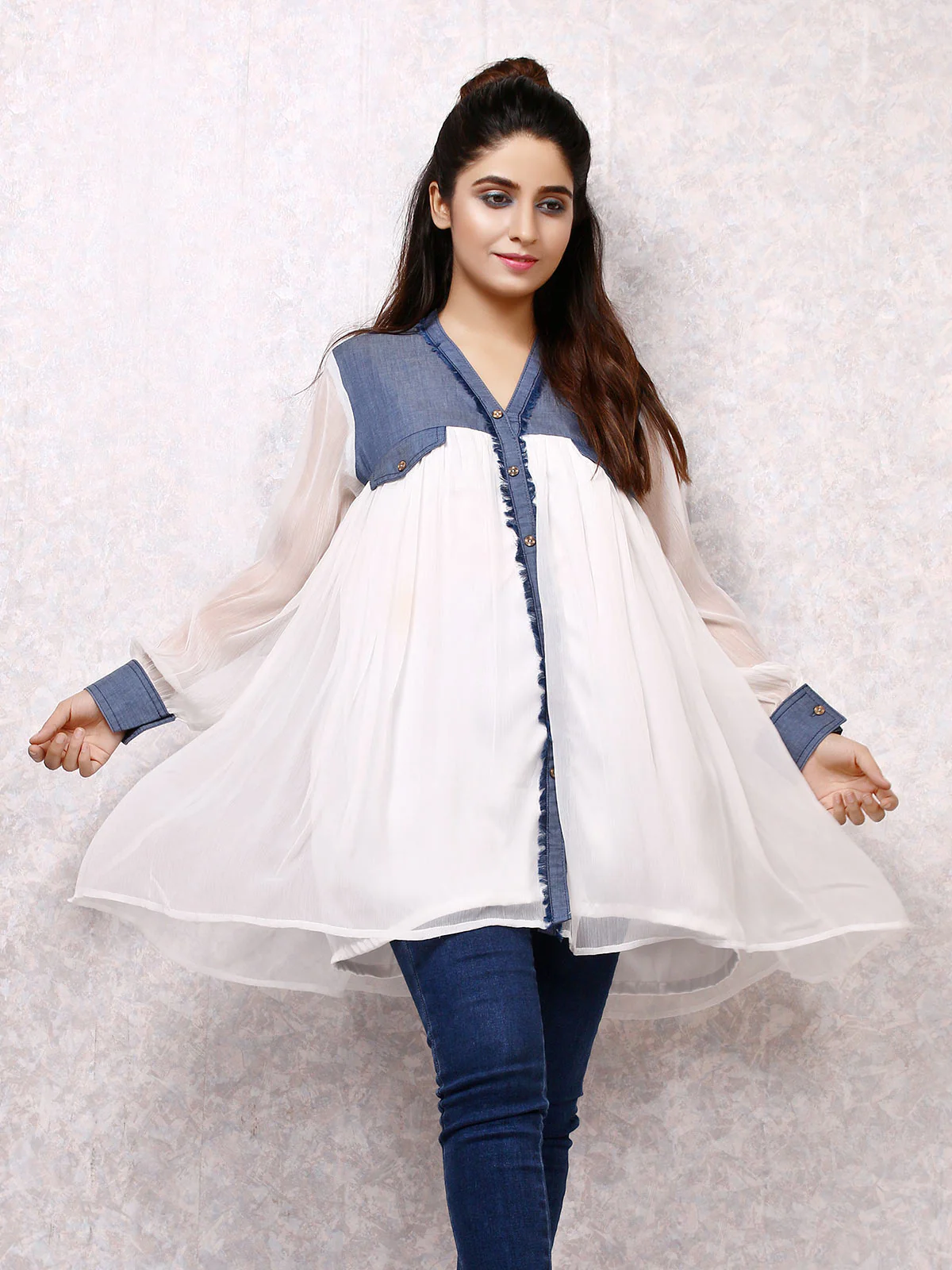 Women's White Western Top - ELTW19-66878