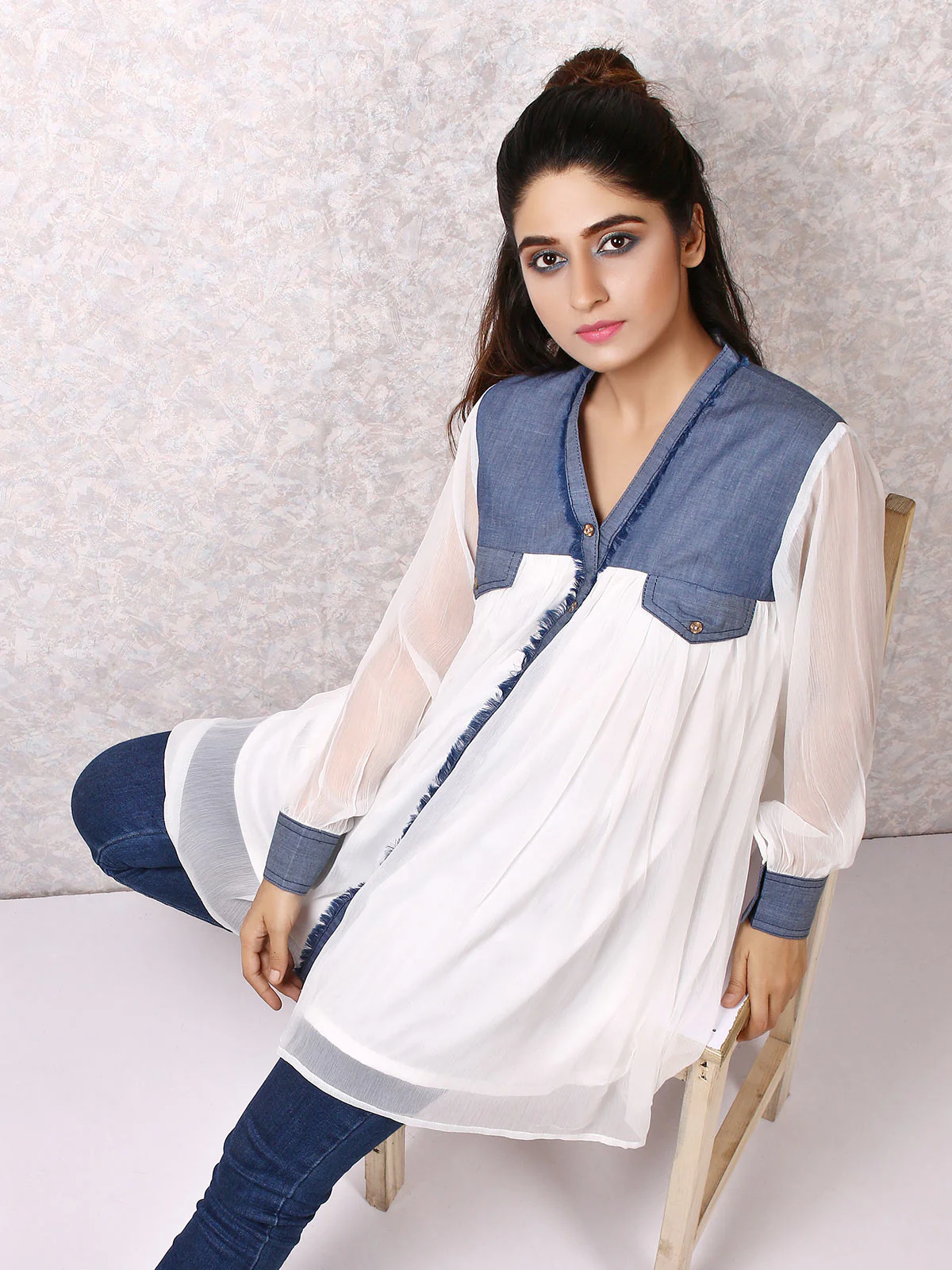 Women's White Western Top - ELTW19-66878 - Image 2