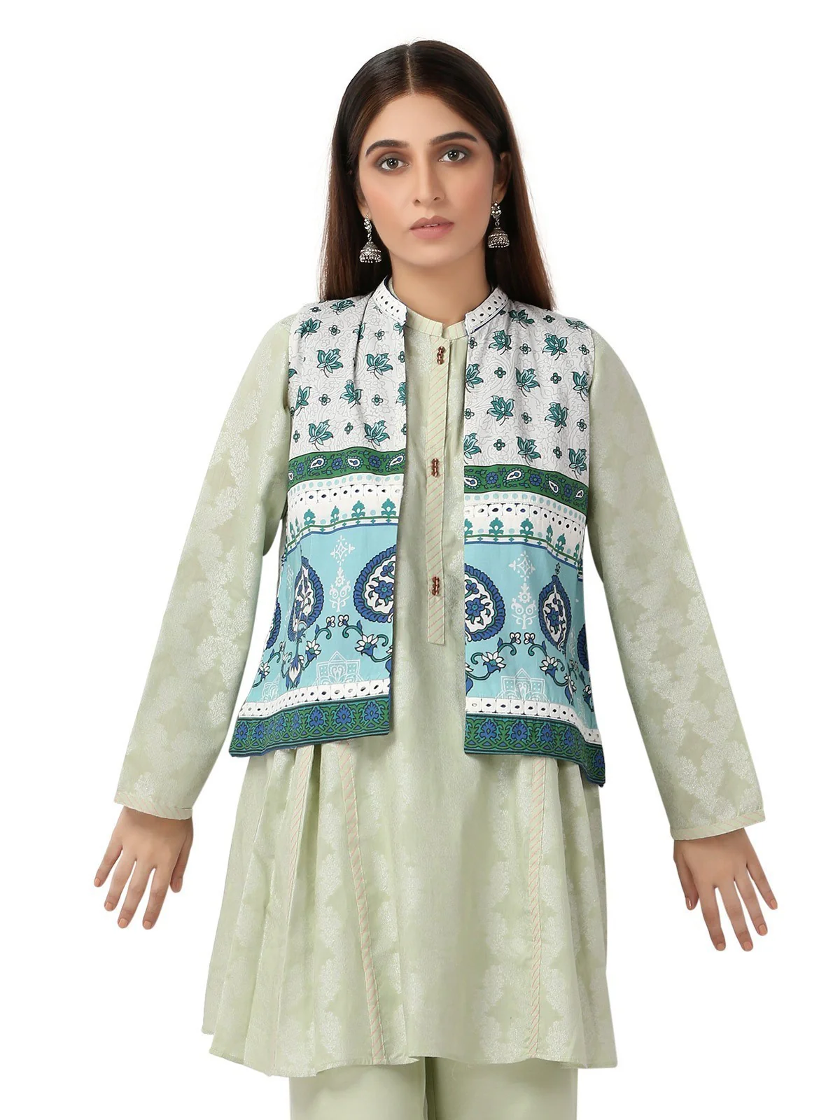Women's White Multi Waist Coat - ELTWC19-66951 - Image 3