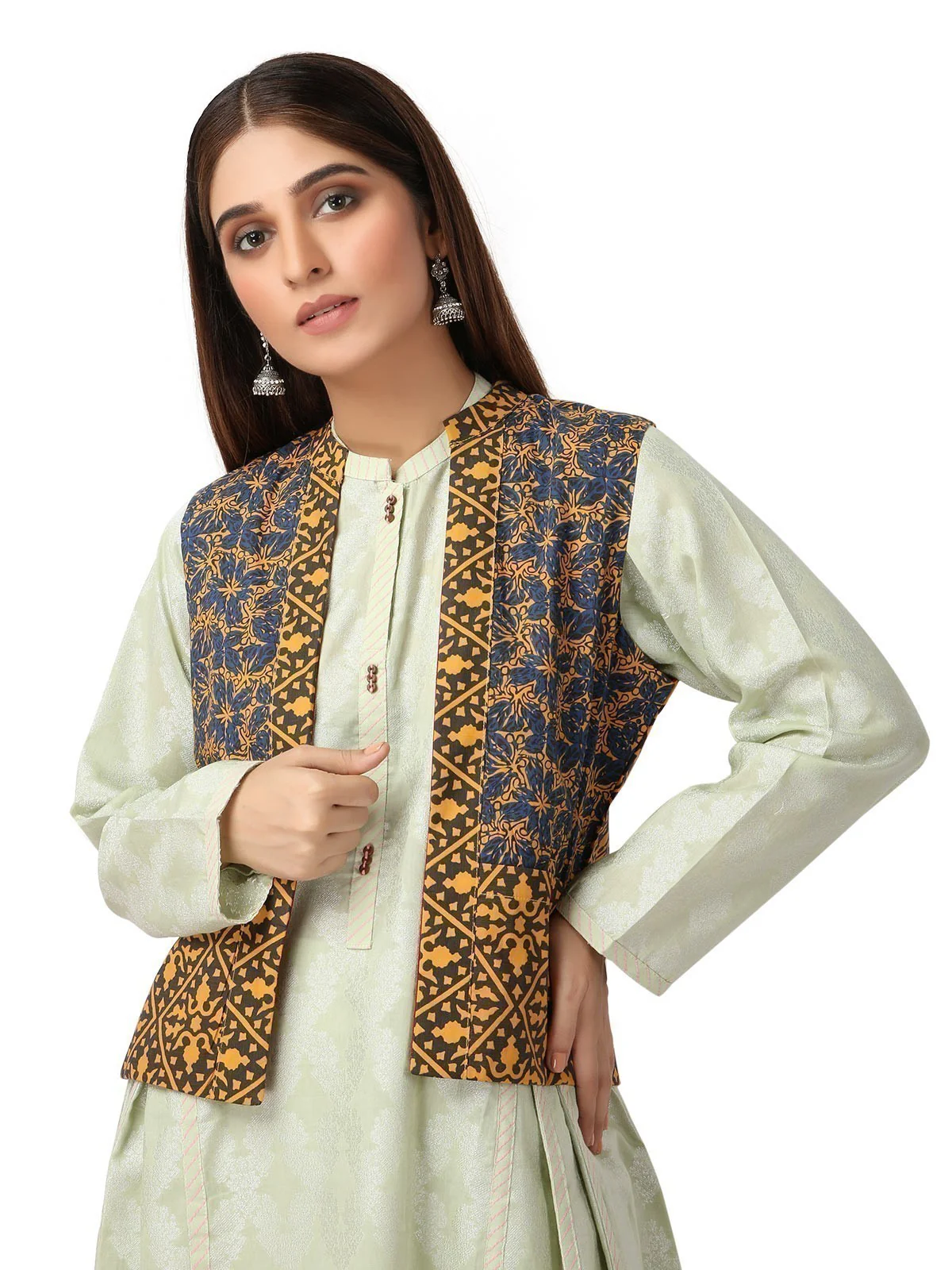 Women's Mustard Waist Coat - ELTWC19-66953 - Image 2