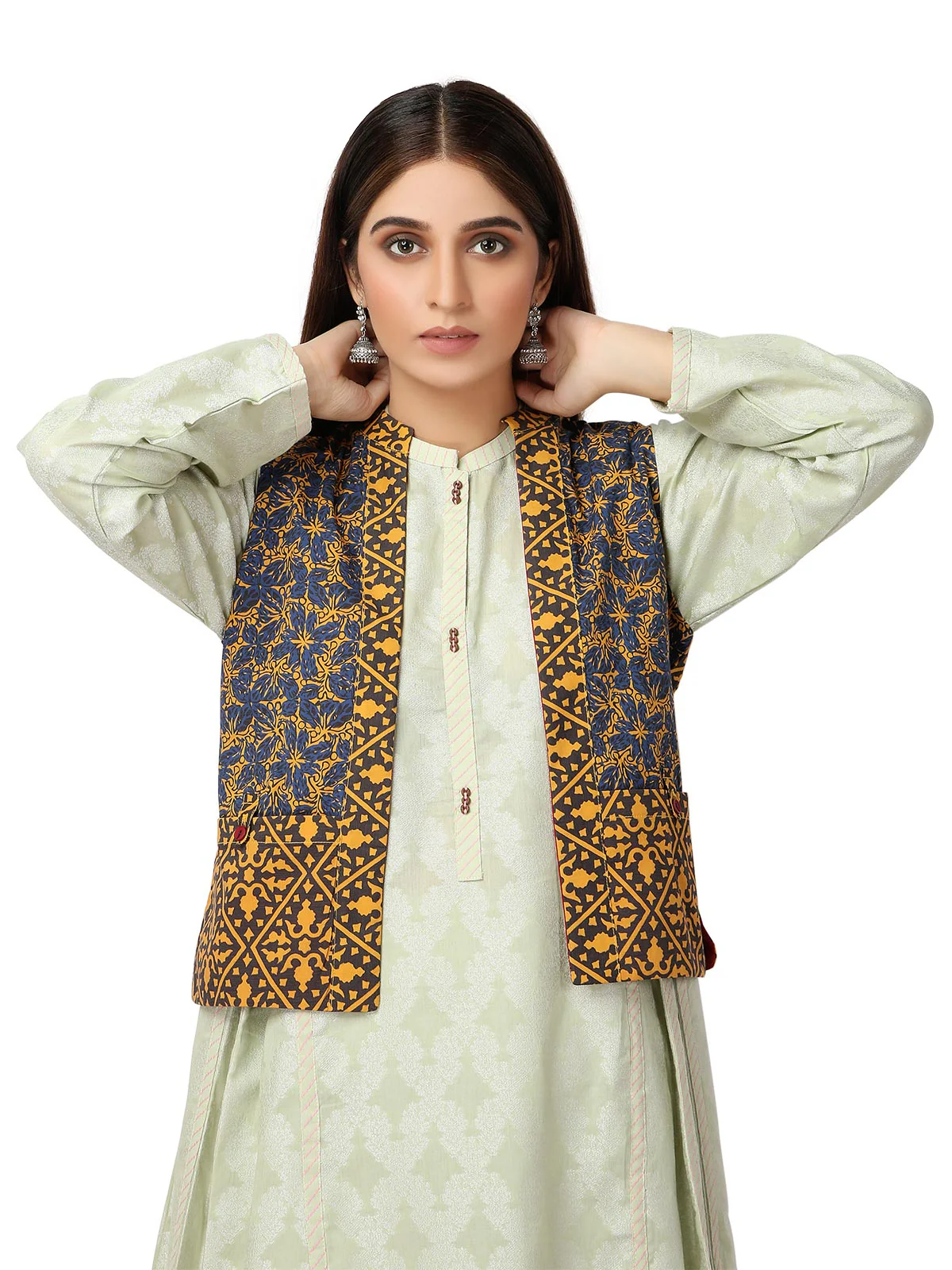 Women's Mustard Waist Coat - ELTWC19-66953 - Image 3