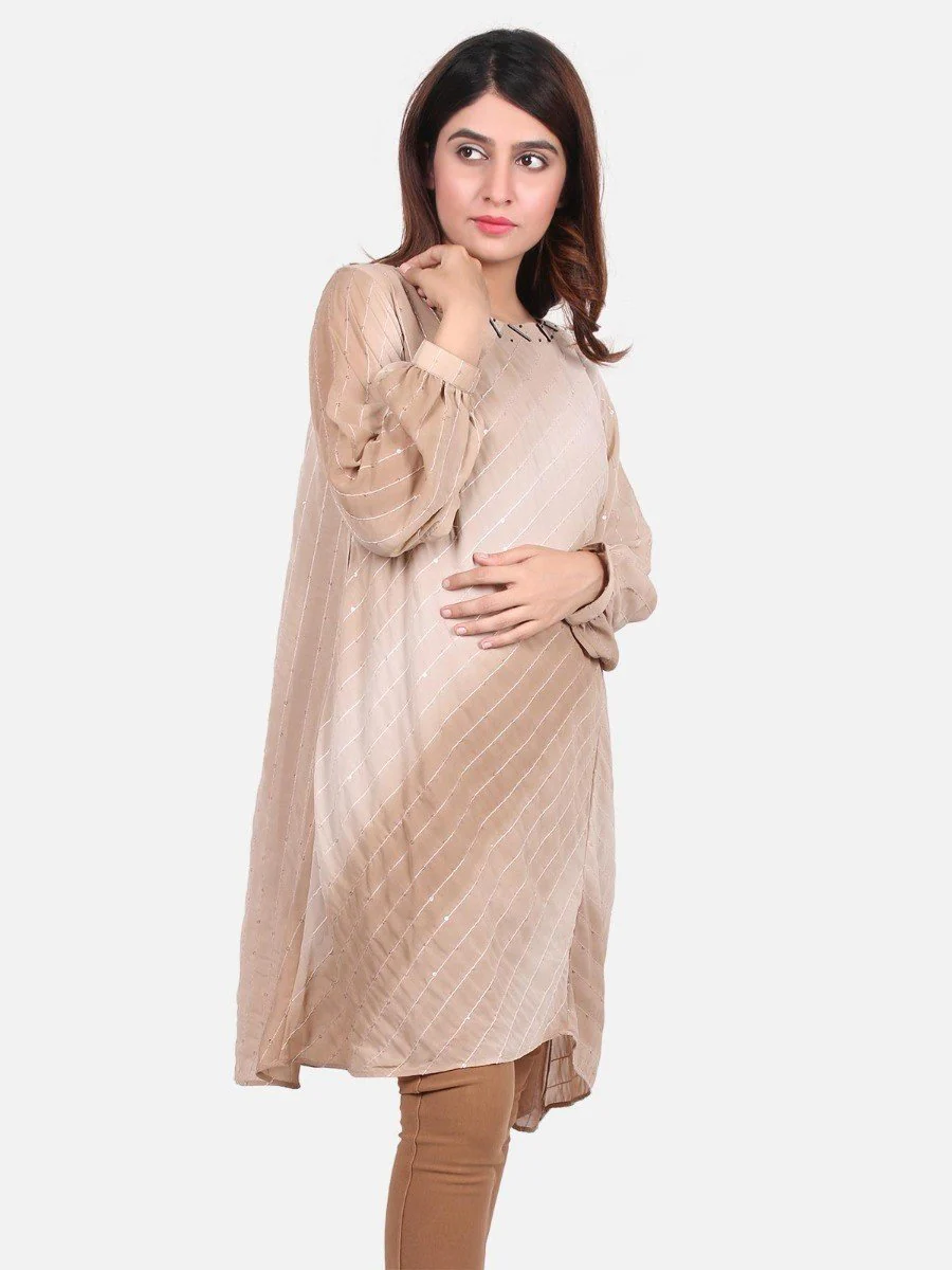 Women's Beige Western Top - ELTWE18-66530 - Image 2