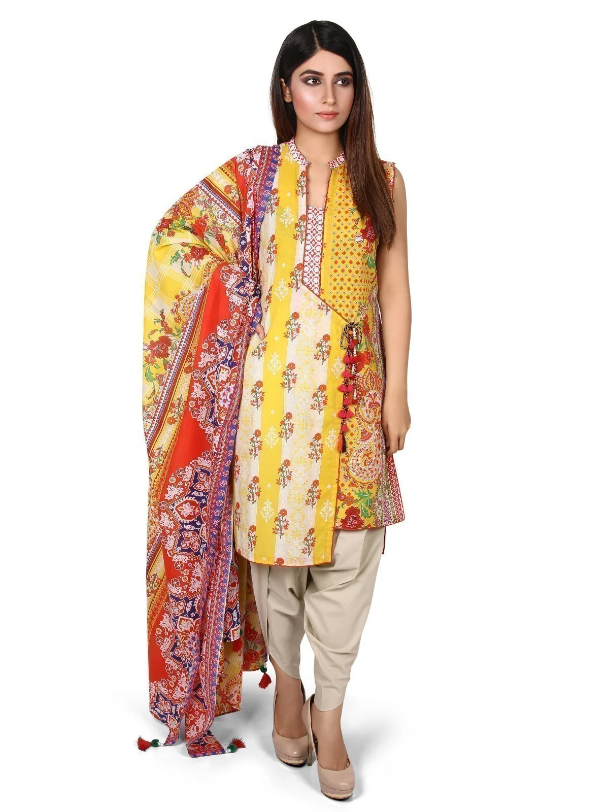 Unstitched Printed Lawn Shirt Dupatta - ELU19A1-19642