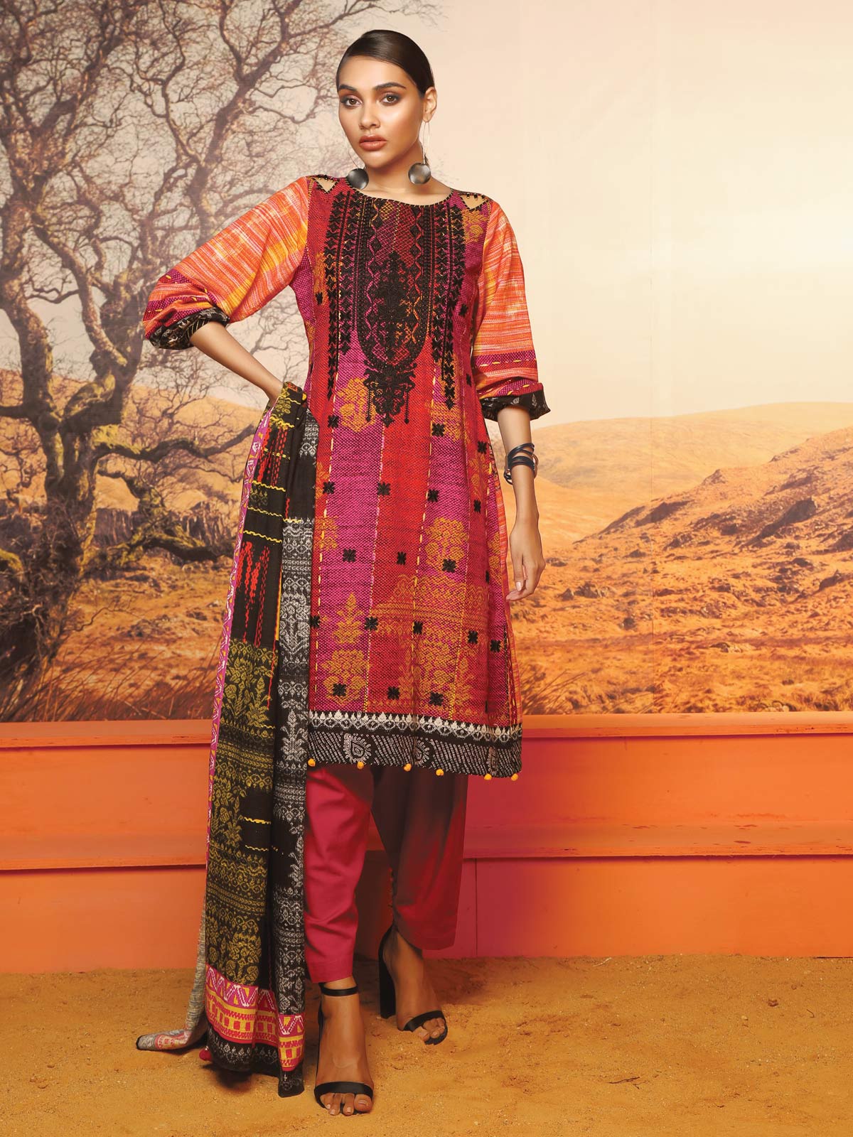 Unstitched Embroidered Khaddar Suit - ELU19W8-19840