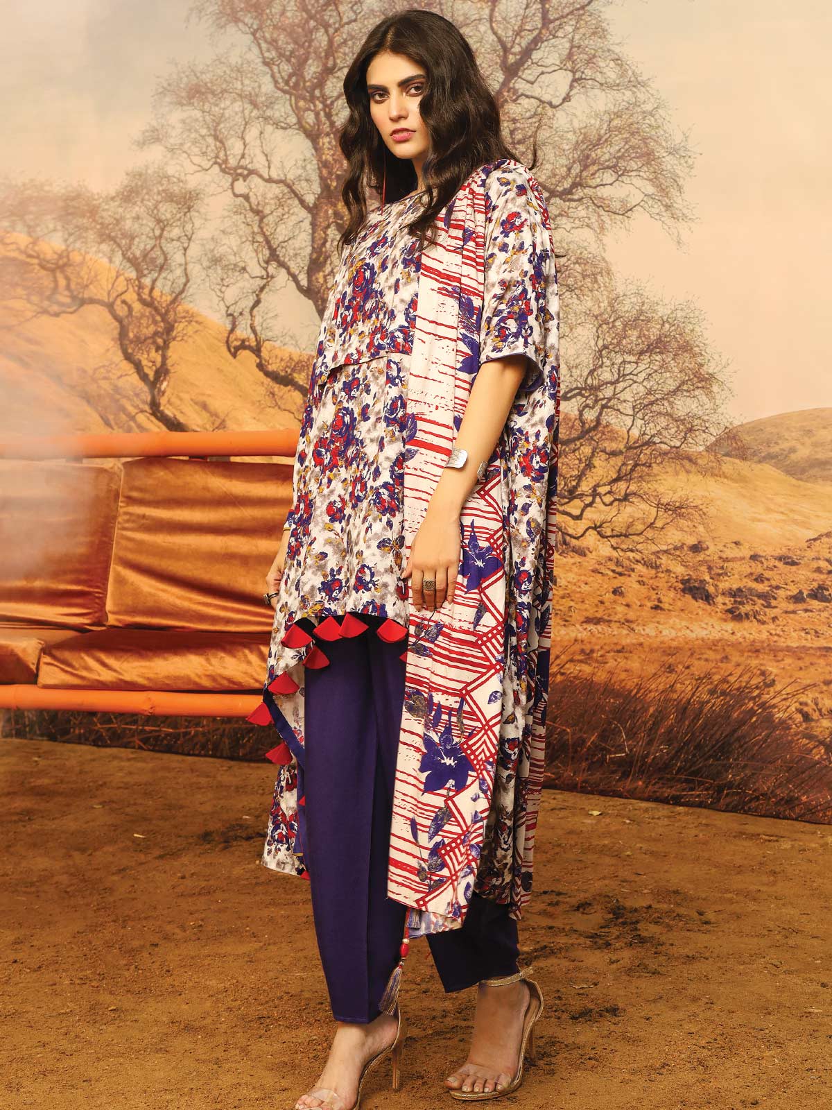 Unstitched Embroidered Viscose Suit - ELU19W8-19875