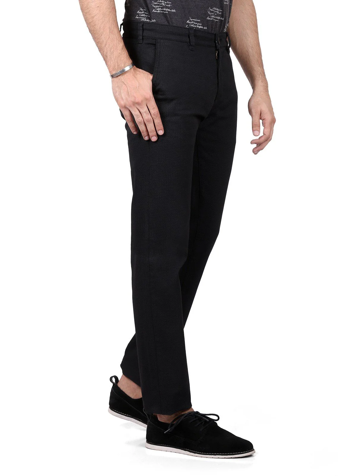 Men's Charcoal Chino Pant - EMBCP19-013 - Image 2